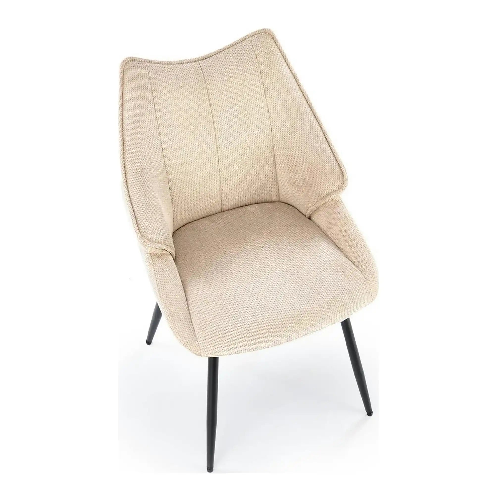 Scaun bej tapitat K543, stofa clasica/metal, 55x60x87 cm