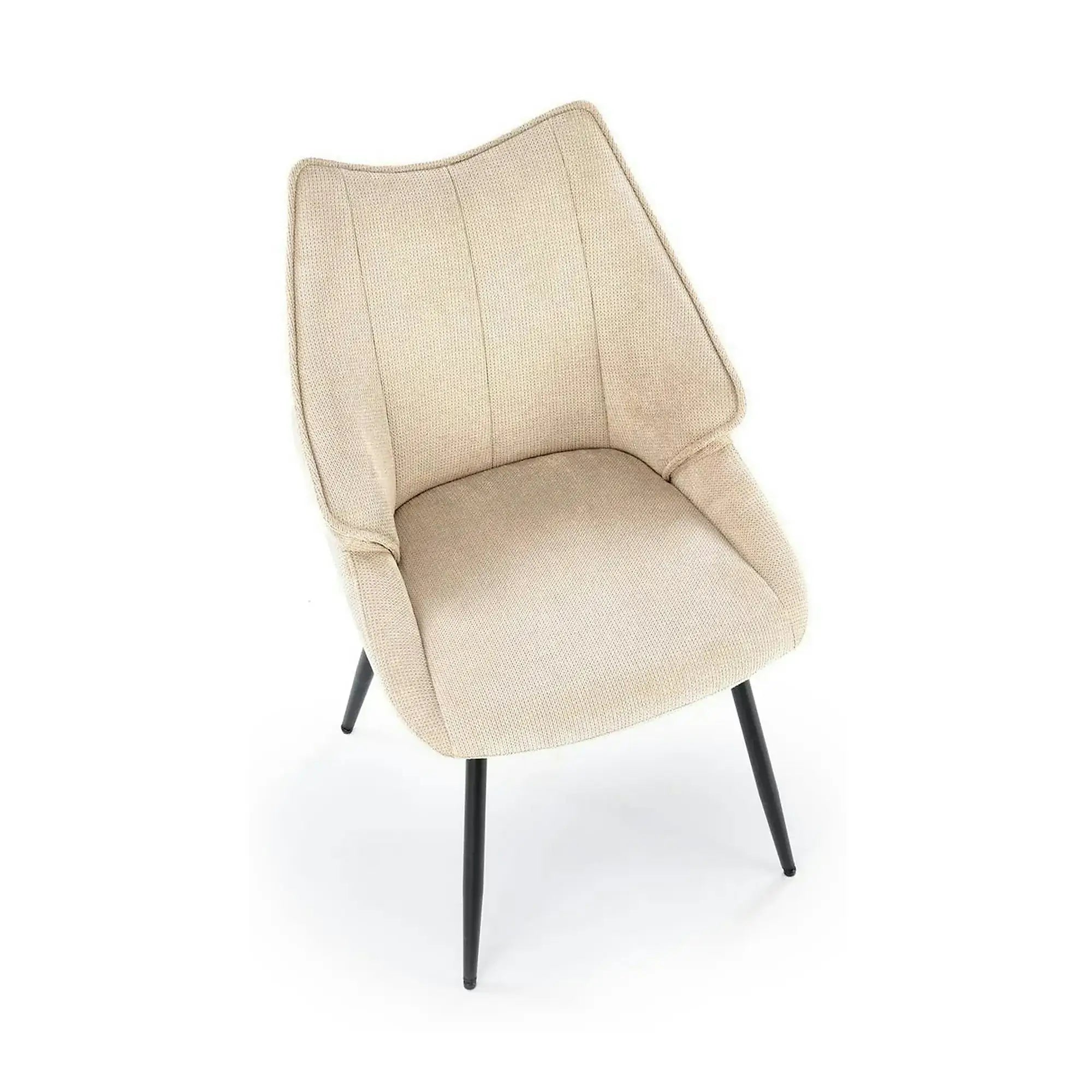 Scaun bej tapitat K543, stofa clasica/metal, 55x60x87 cm
