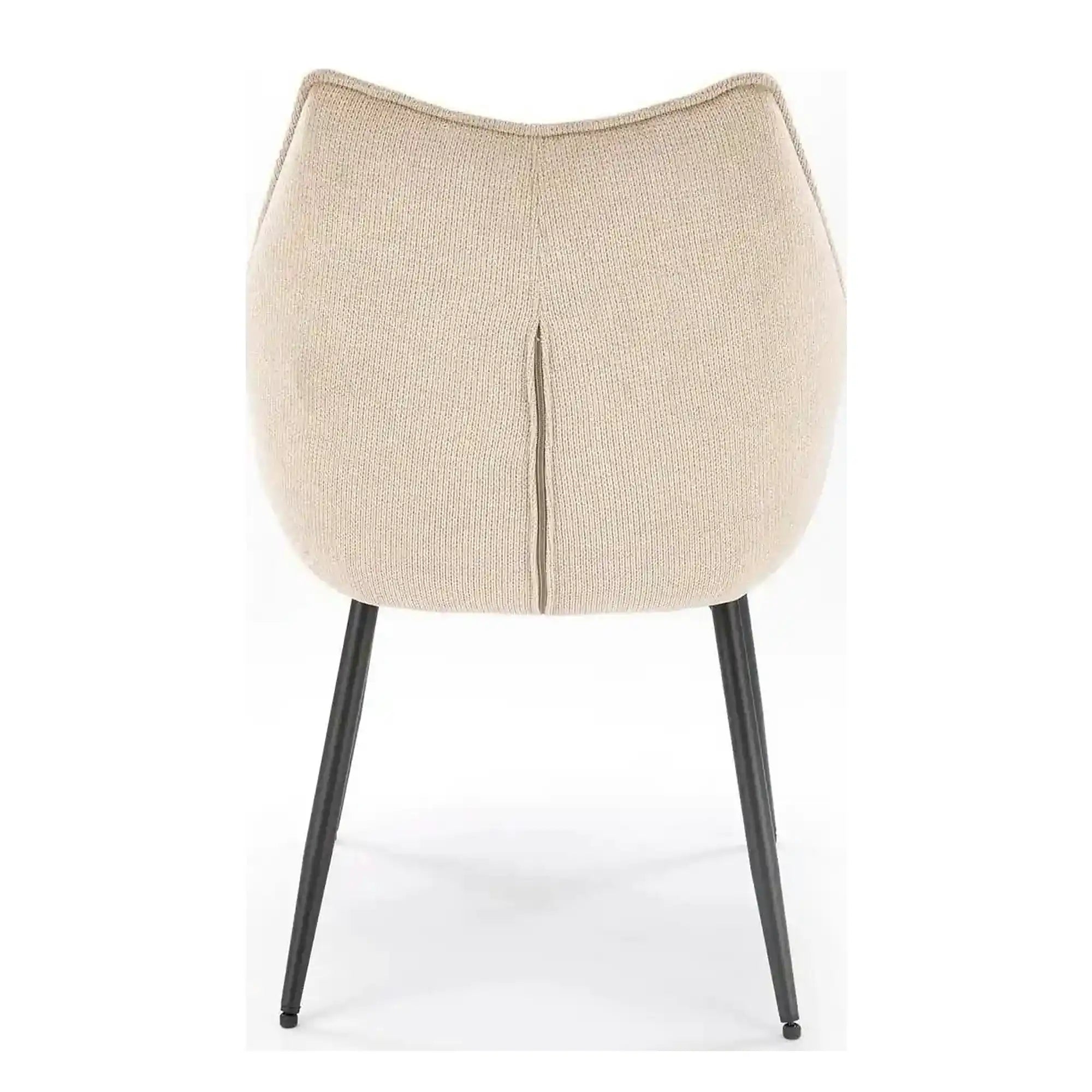 Scaun bej tapitat K543, stofa clasica/metal, 55x60x87 cm