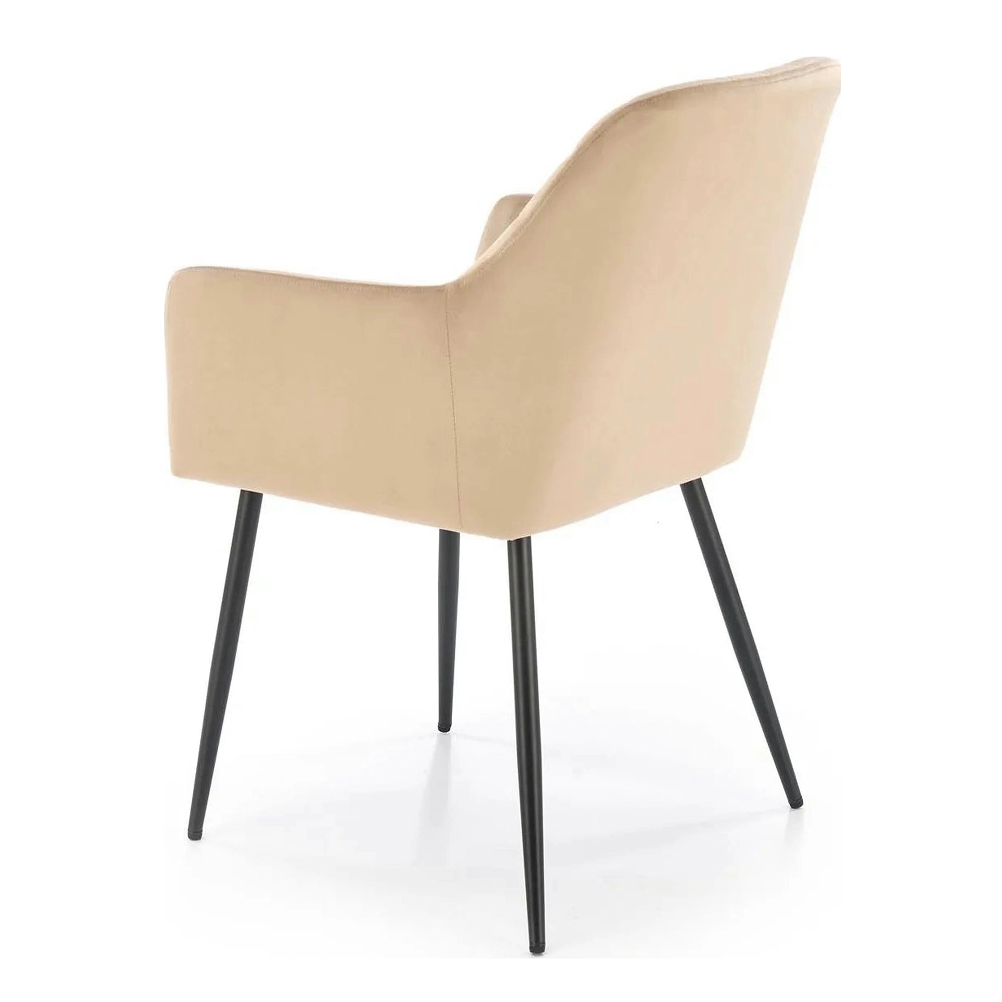 Scaun bej tapitat K558, bej/negru, stofa catifelata/metal, 59x60x86 cm