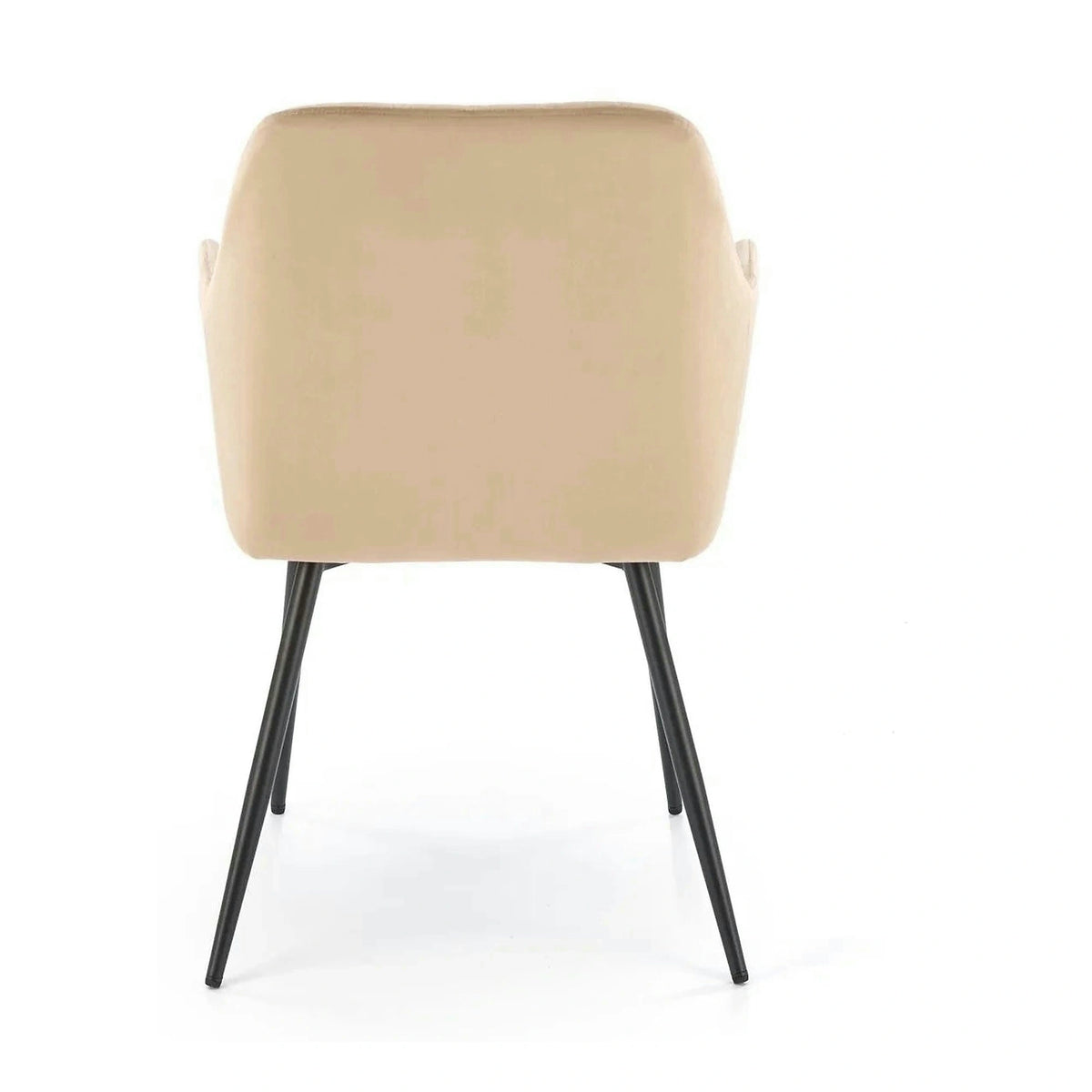 Scaun bej tapitat K558, bej/negru, stofa catifelata/metal, 59x60x86 cm