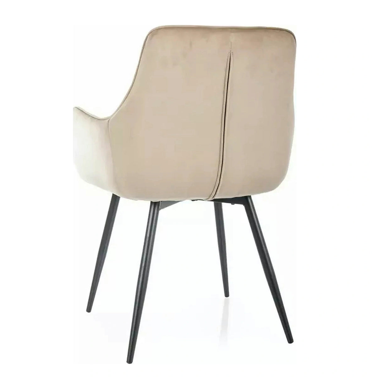 Scaun bej tapitat LEMON, stofa catifelata/metal, 57x47x85 cm