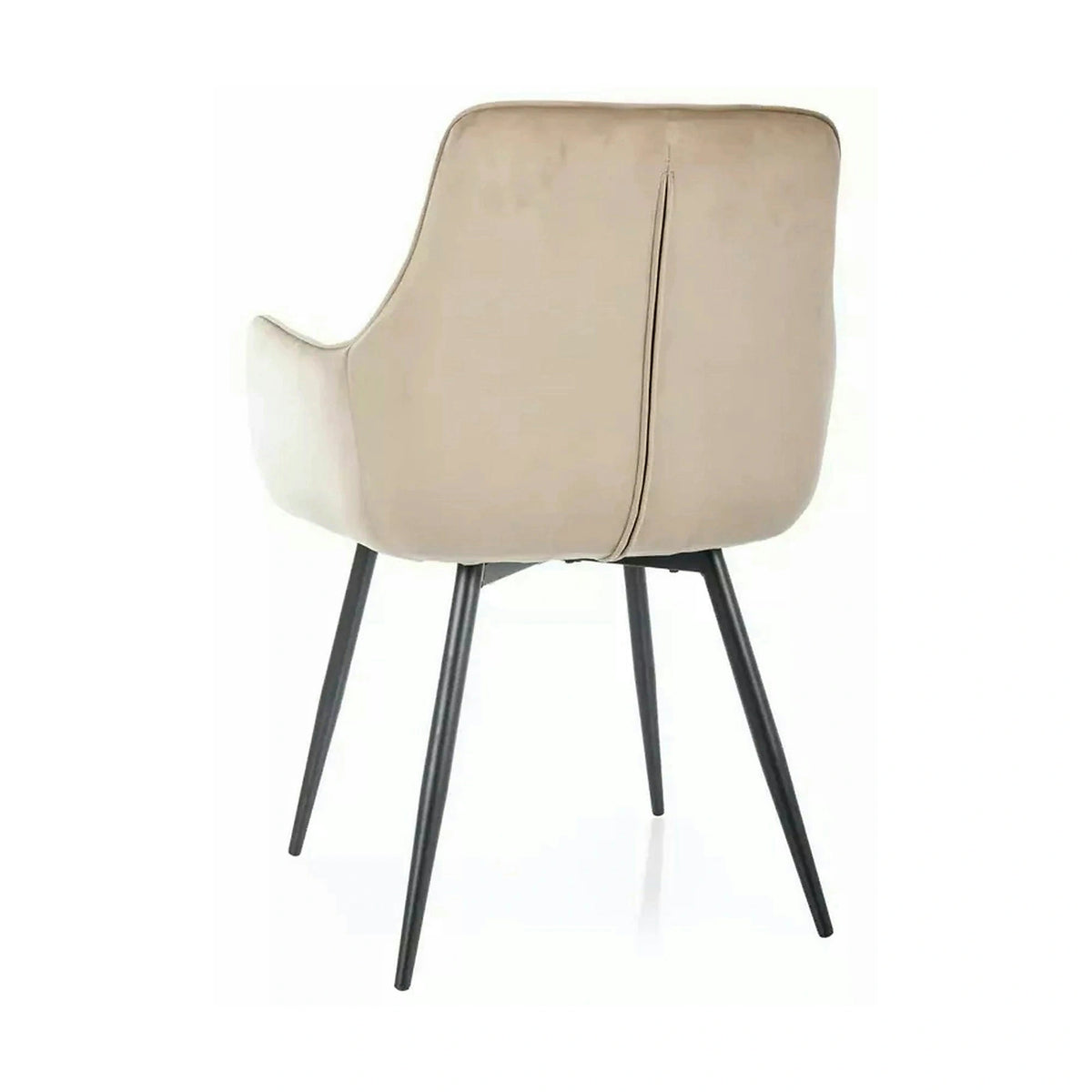 Scaun bej tapitat LEMON, stofa catifelata/metal, 57x47x85 cm