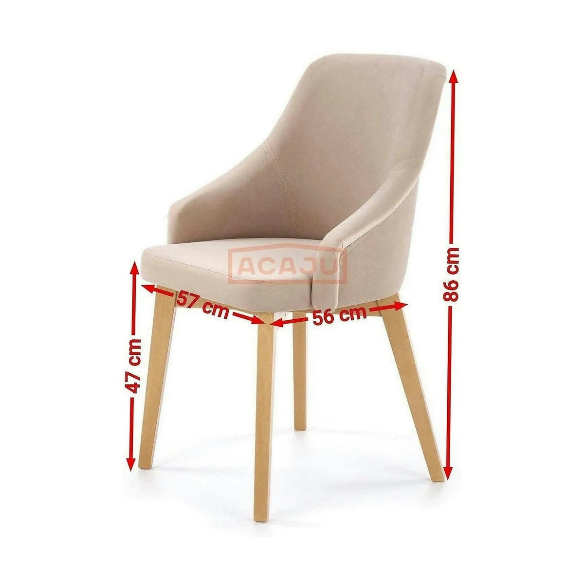 Scaun bej tapitat TOLEDO 2, 57x56x86 cm