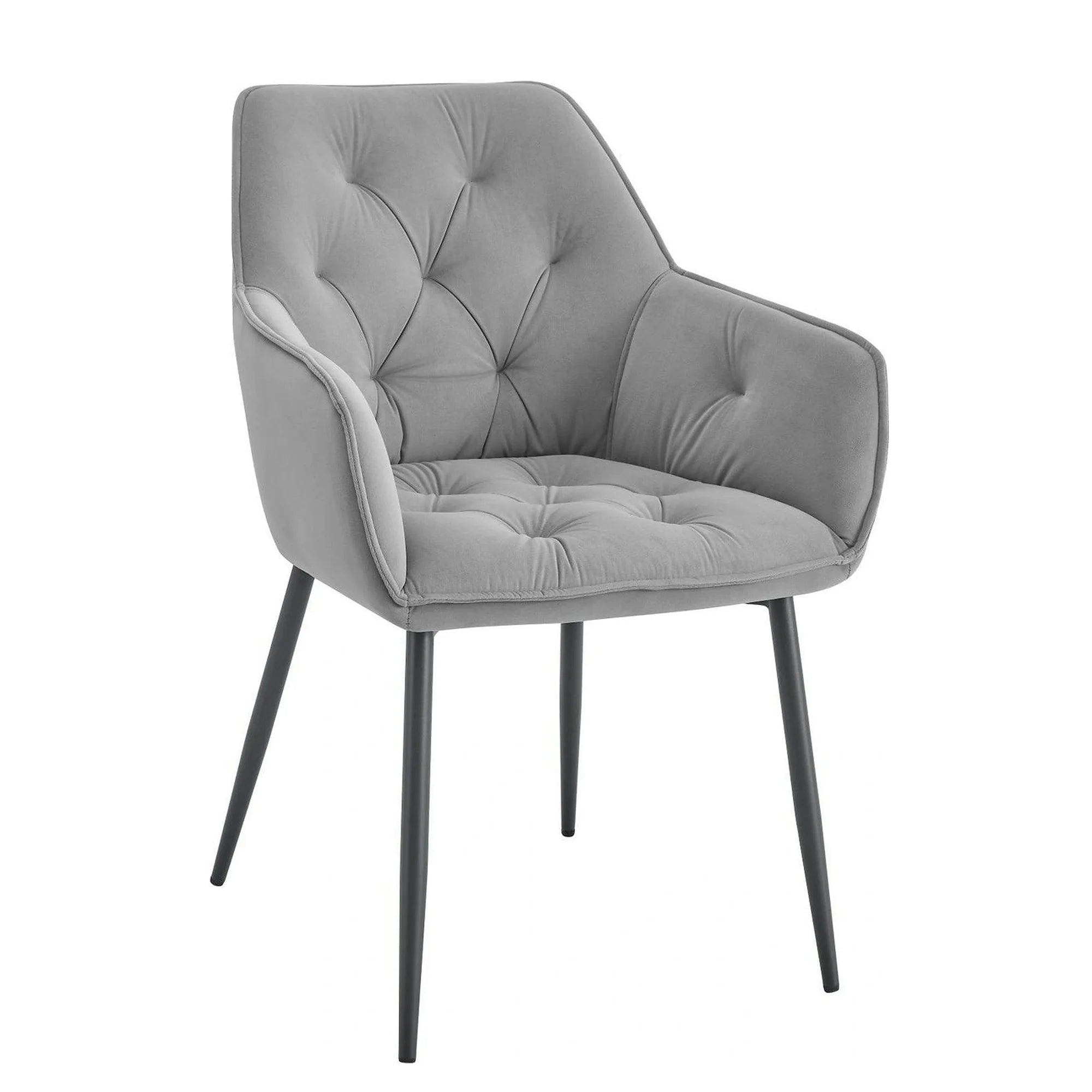Scaun BEL NEW, gri deschis/negru, stofa catifelata/metal, 58x63x86 cm