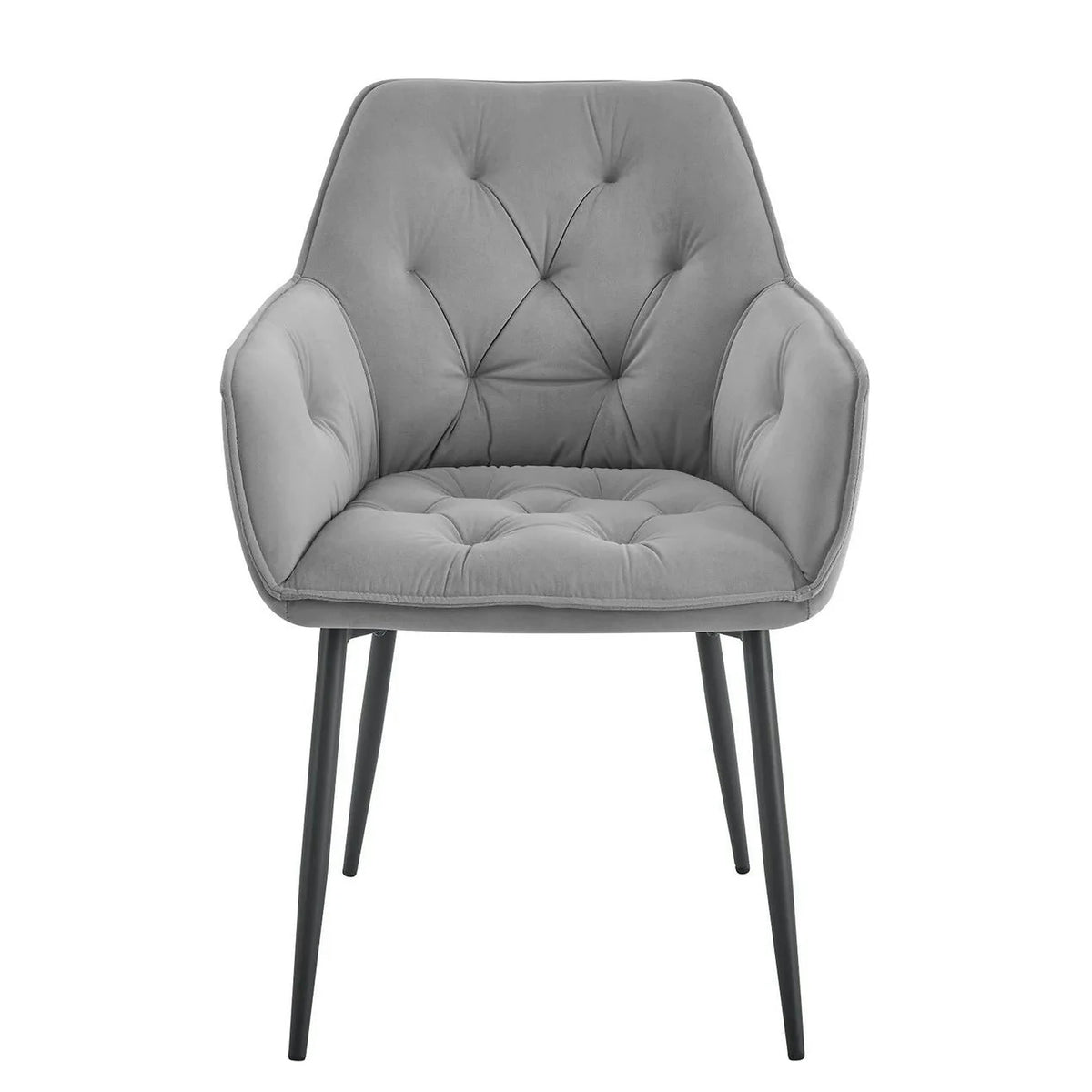 Scaun BEL NEW, gri deschis/negru, stofa catifelata/metal, 58x63x86 cm
