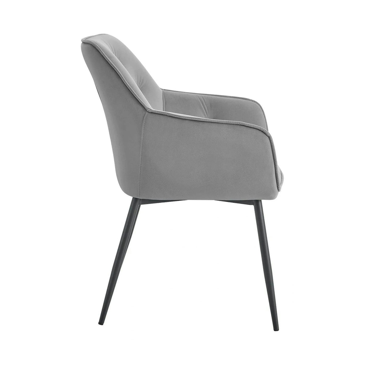 Scaun BEL NEW, gri deschis/negru, stofa catifelata/metal, 58x63x86 cm