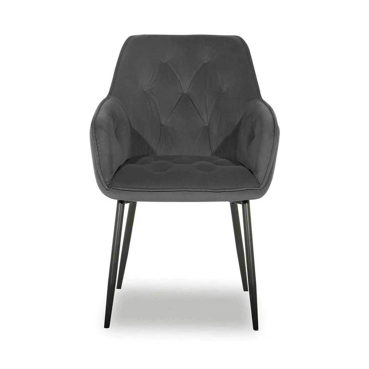 Scaun BEL NEW, gri inchis/negru, stofa catifelata/metal, 58x63x86 cm