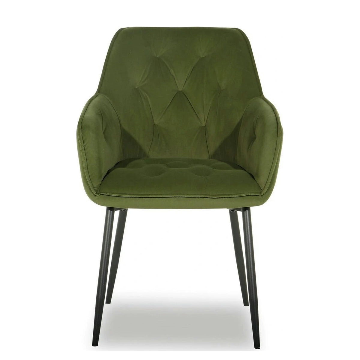 Scaun BEL NEW, verde/negru, stofa catifelata/metal, 58x63x86 cm
