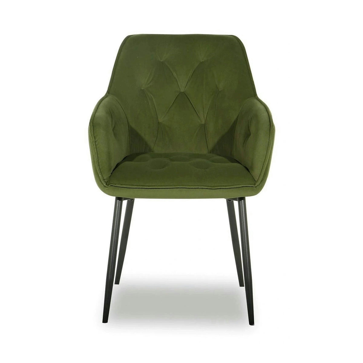Scaun BEL NEW, verde/negru, stofa catifelata/metal, 58x63x86 cm