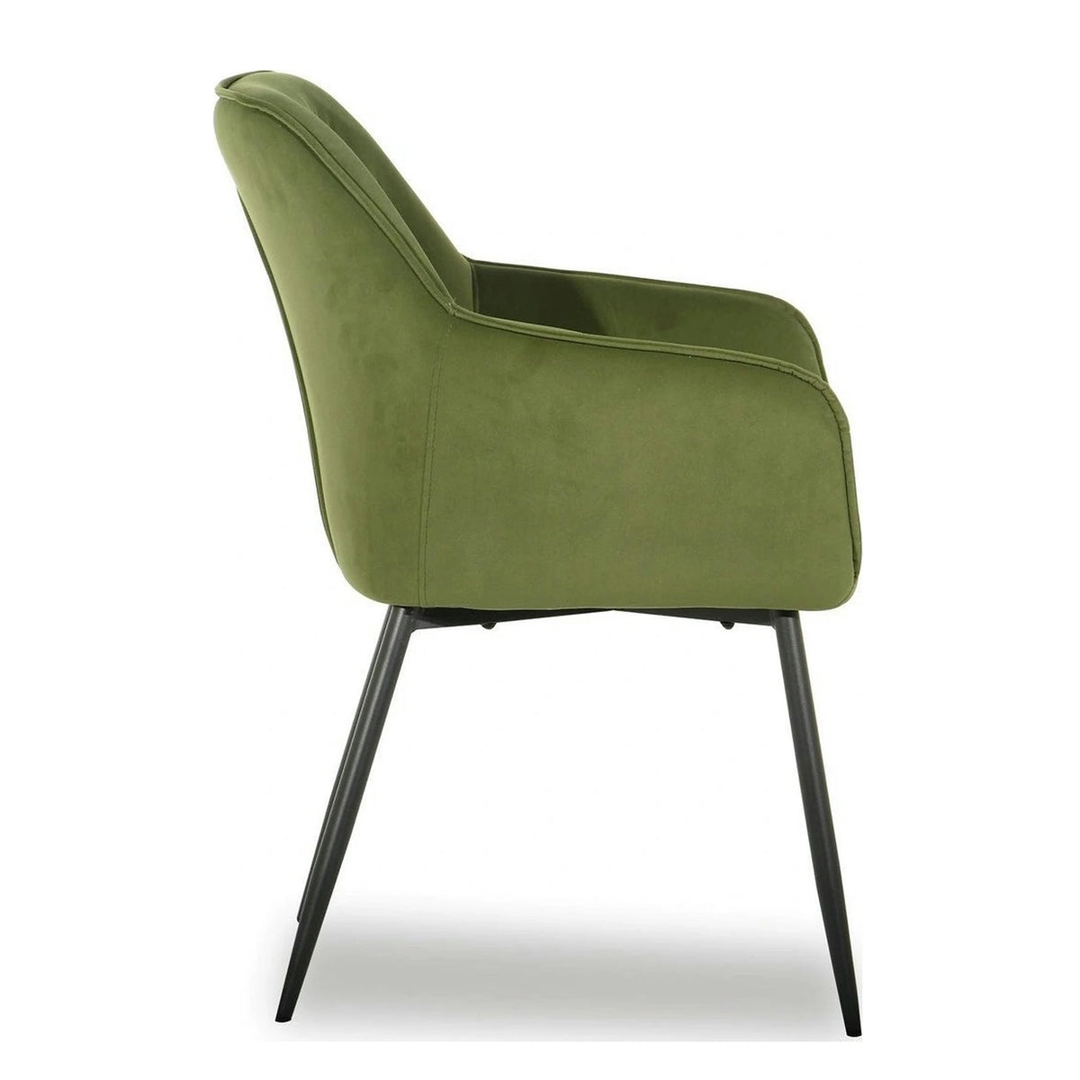 Scaun BEL NEW, verde/negru, stofa catifelata/metal, 58x63x86 cm