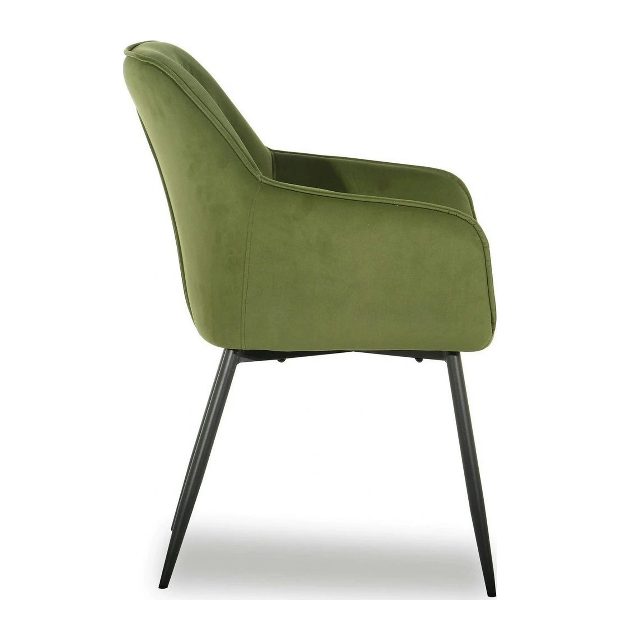 Scaun BEL NEW, verde/negru, stofa catifelata/metal, 58x63x86 cm