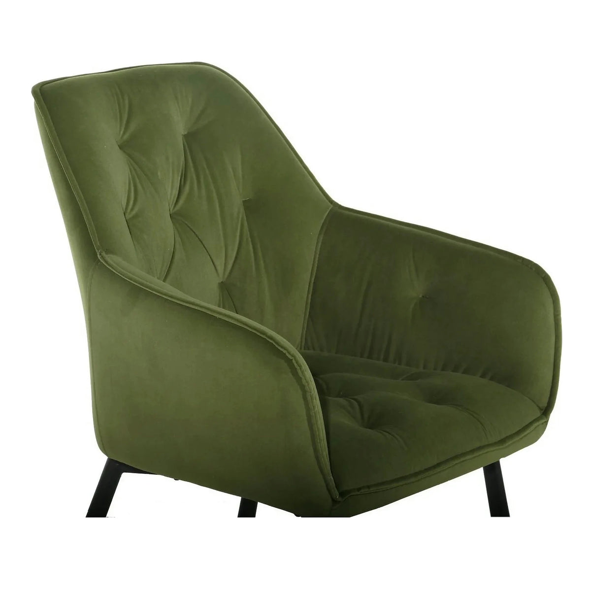 Scaun BEL NEW, verde/negru, stofa catifelata/metal, 58x63x86 cm