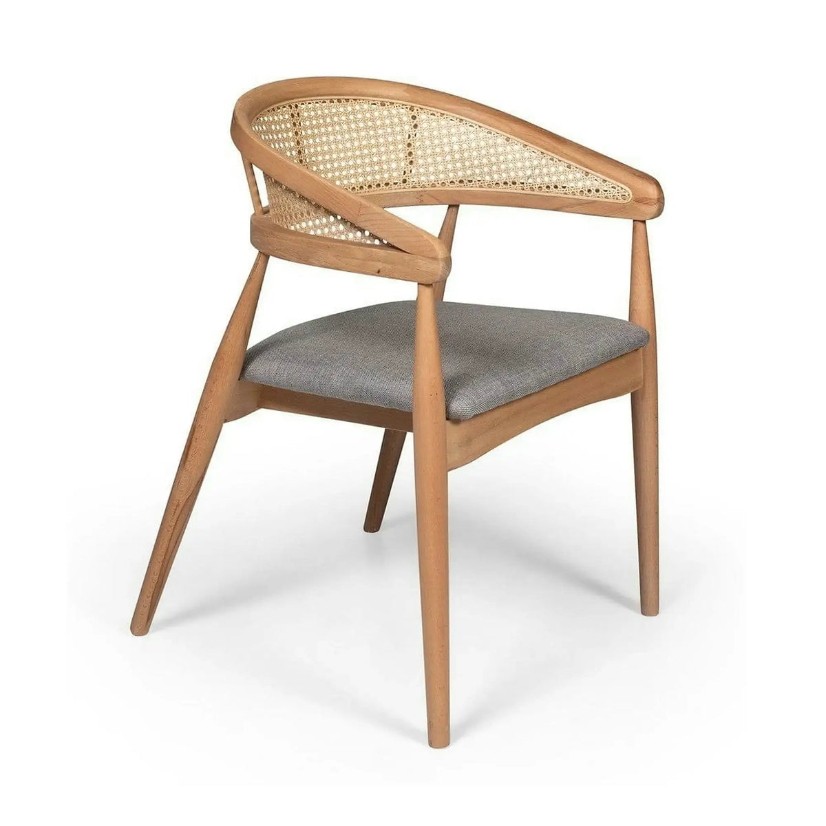 Scaun BELEN, gri/stejar, stofa clasica/lemn, 54x49x78 cm