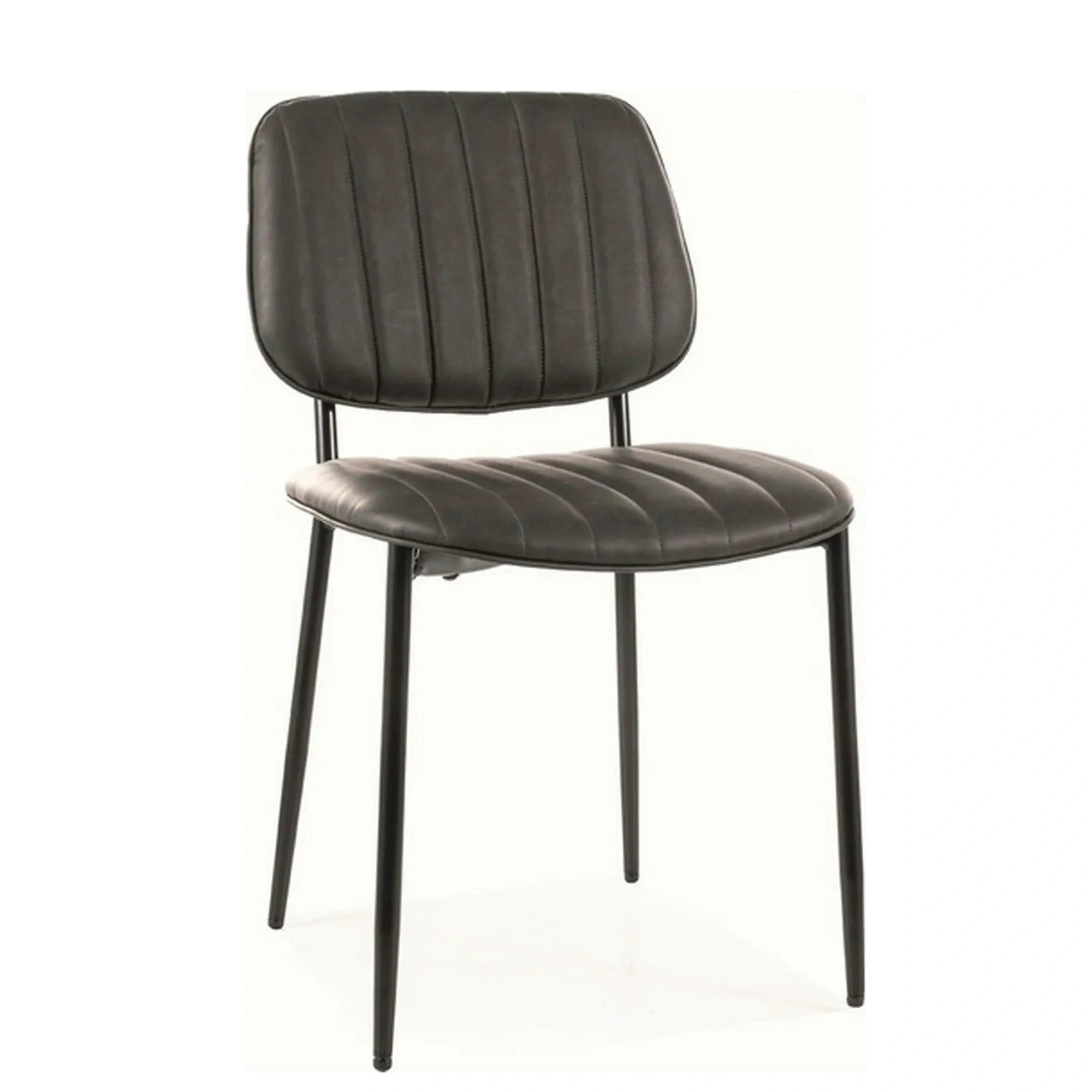 Scaun BEN, gri inchis/negru, piele ecologica/metal, 46x42x81 cm