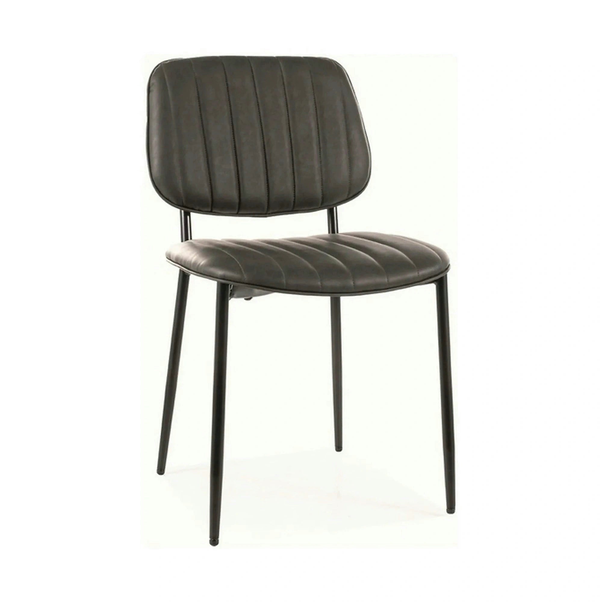 Scaun BEN, gri inchis/negru, piele ecologica/metal, 46x42x81 cm