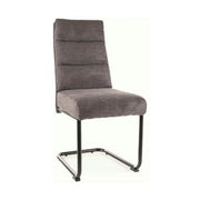 Scaun BERRY, gri inchis/negru, stofa/metal, 44x44x97 cm