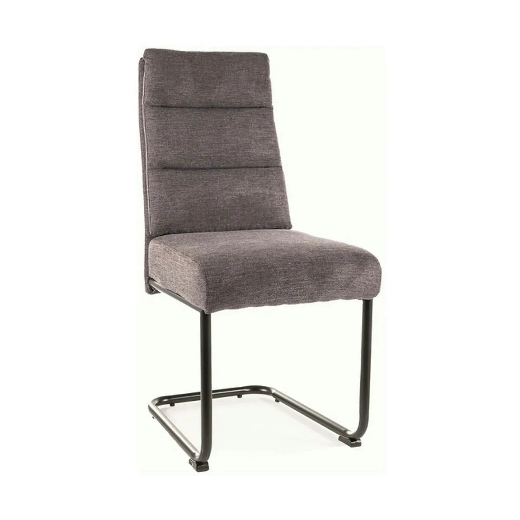Scaun BERRY, gri inchis/negru, stofa/metal, 44x44x97 cm