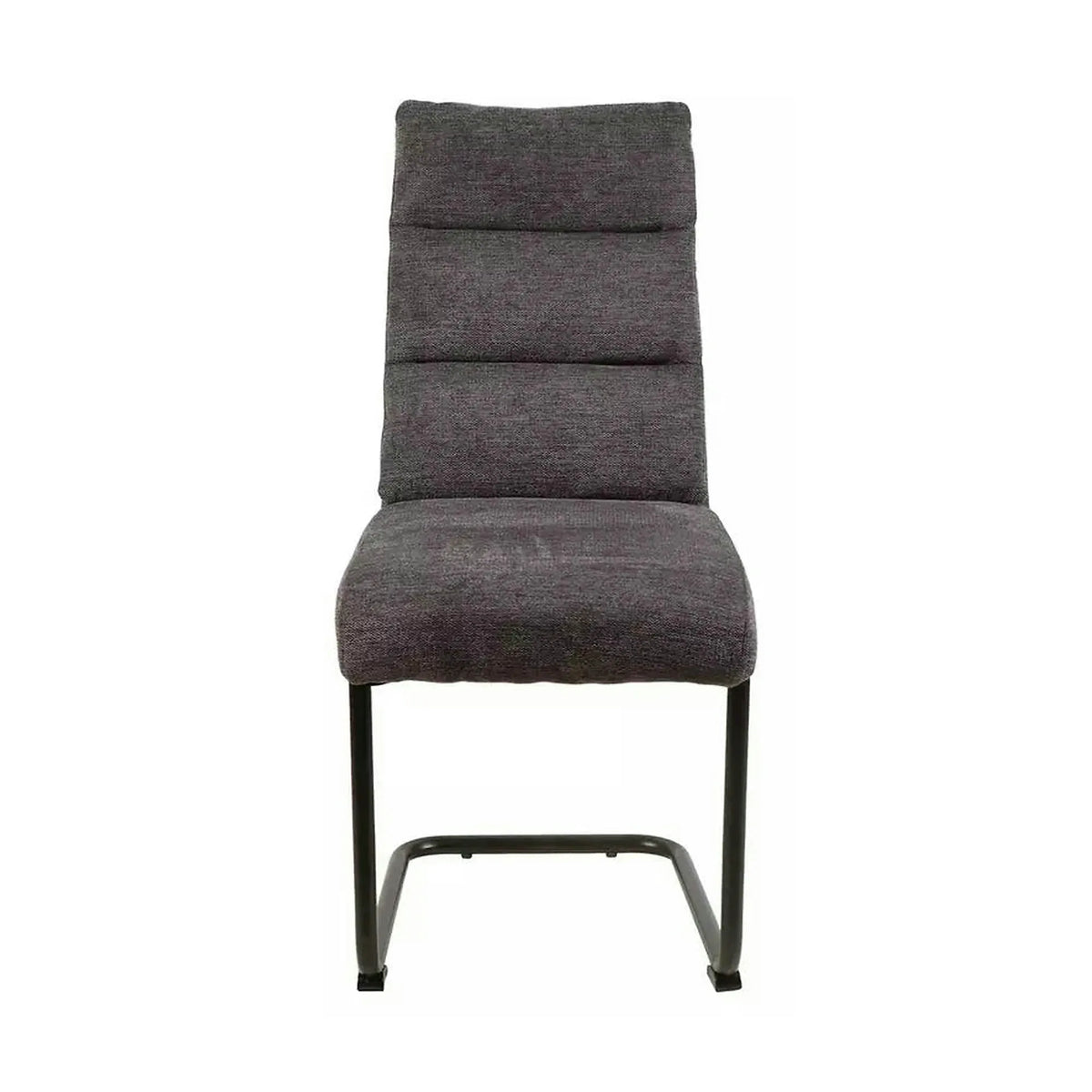 Scaun BERRY, gri inchis/negru, stofa/metal, 44x44x97 cm