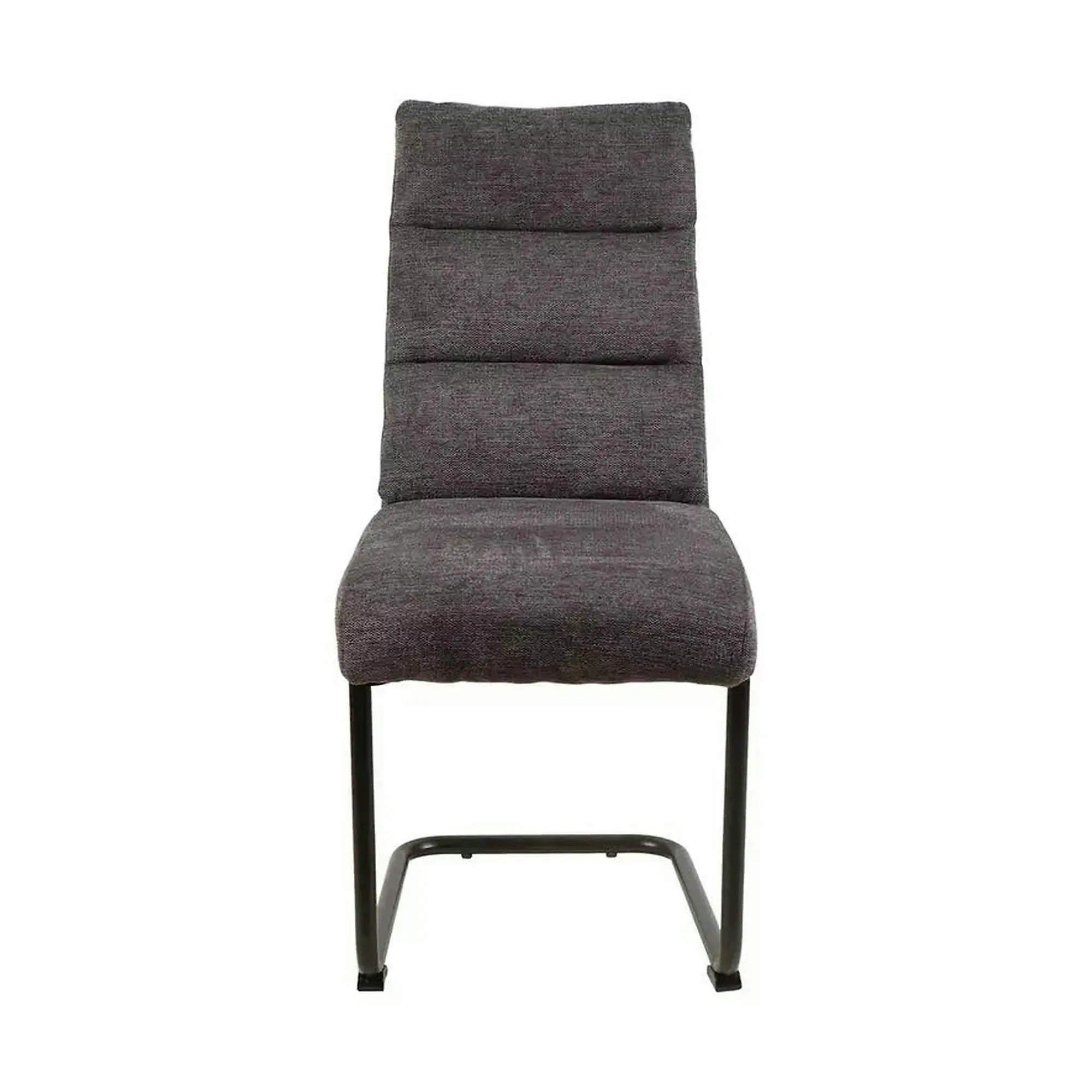 Scaun BERRY, gri inchis/negru, stofa/metal, 44x44x97 cm