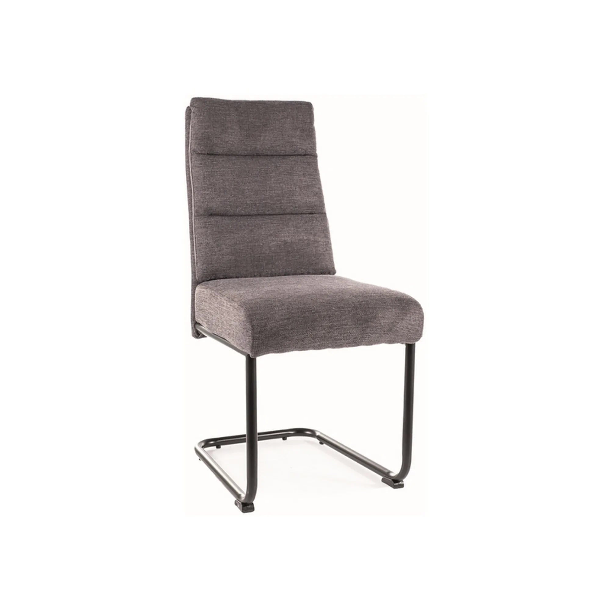 Scaun BERRY, gri inchis/negru, stofa/metal, 44x44x97 cm