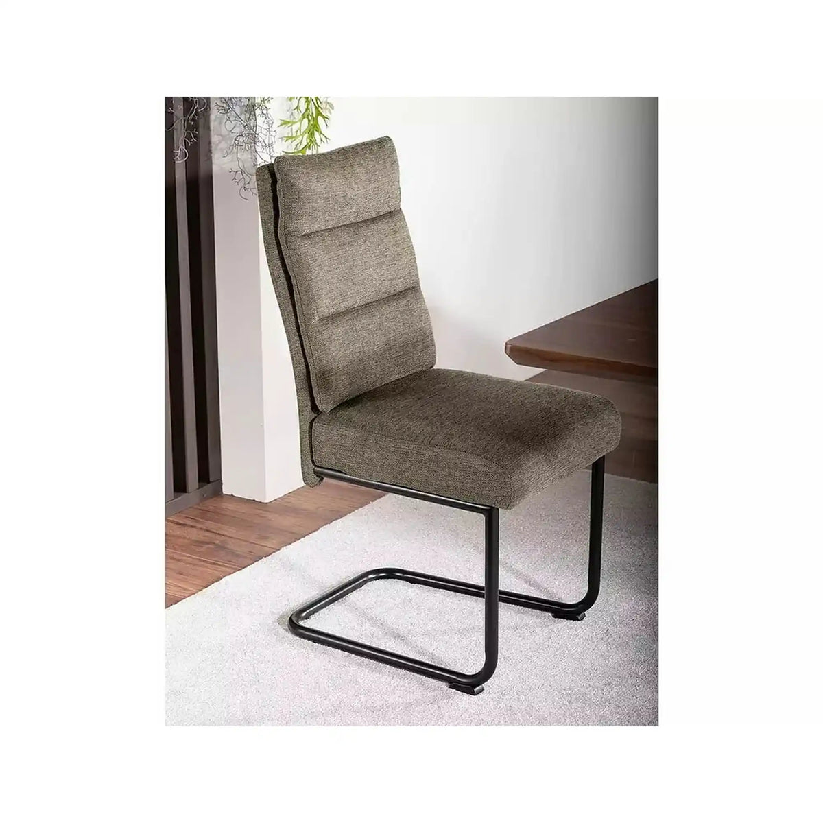 Scaun BERRY, verde olive/negru, stofa/metal, 44x44x97 cm