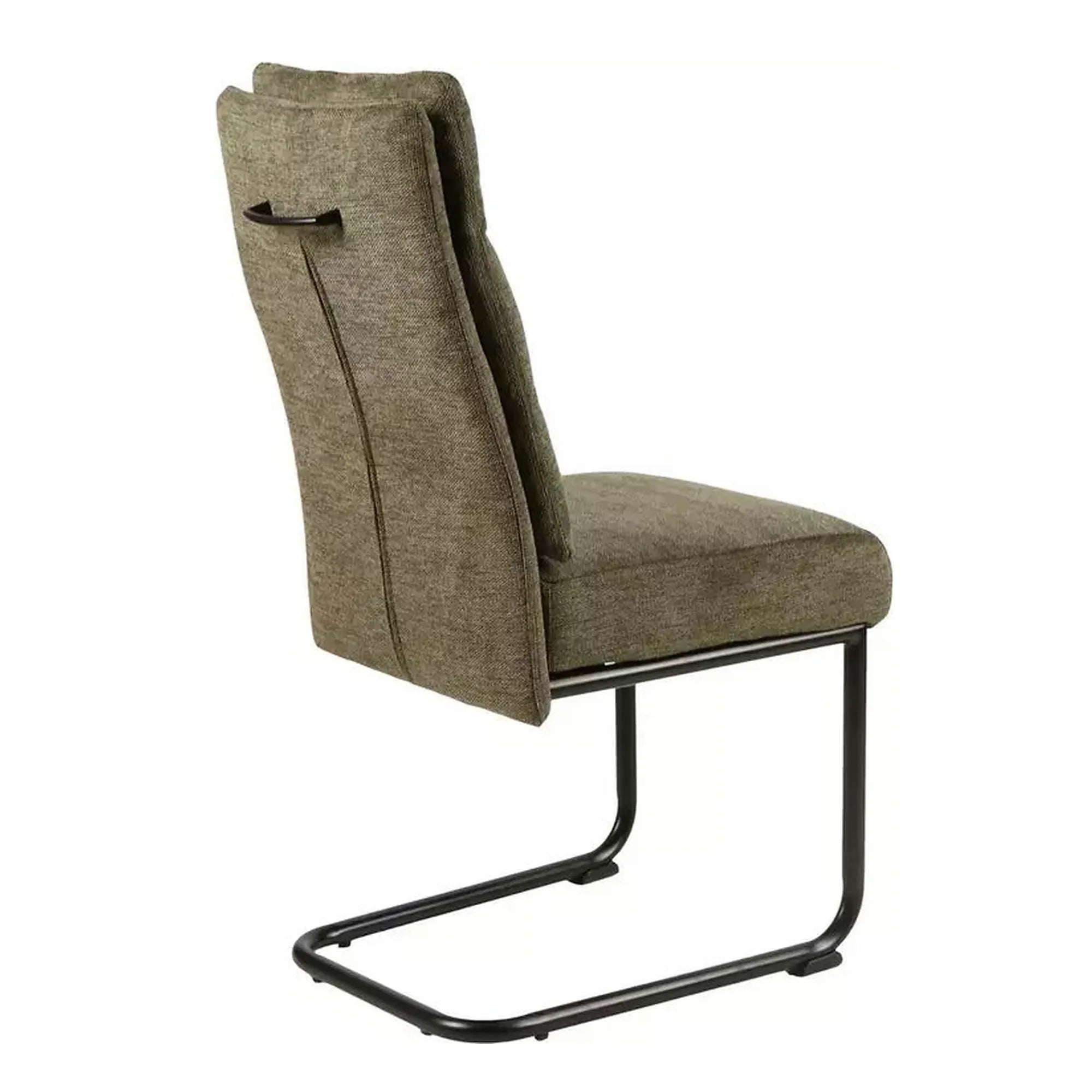 Scaun BERRY, verde olive/negru, stofa/metal, 44x44x97 cm