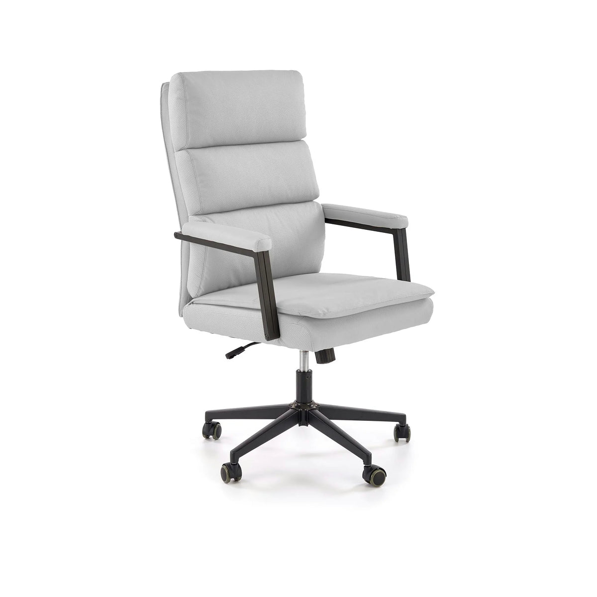 Scaun birou ADRIANO 2, gri deschis/negru, piele ecologica, 65x70x104/110 cm