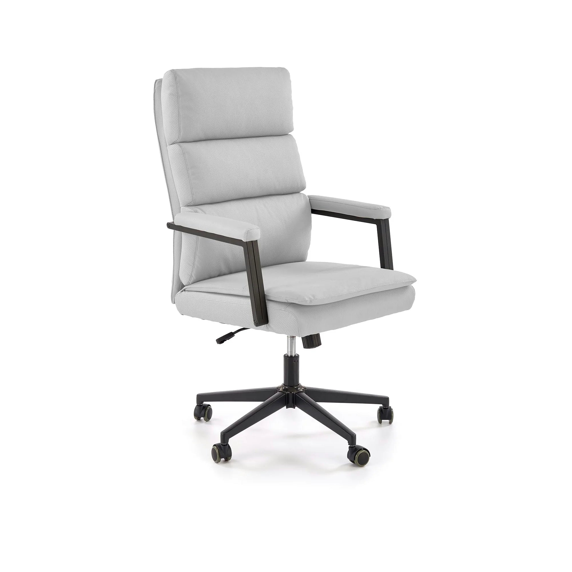 Scaun birou ADRIANO 2, gri deschis/negru, piele ecologica, 65x70x104/110 cm