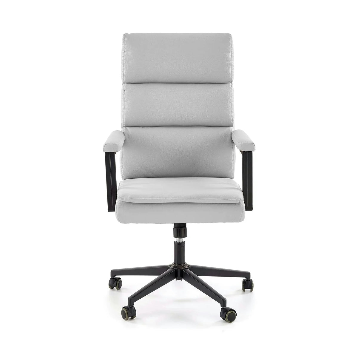 Scaun birou ADRIANO 2, gri deschis/negru, piele ecologica, 65x70x104/110 cm
