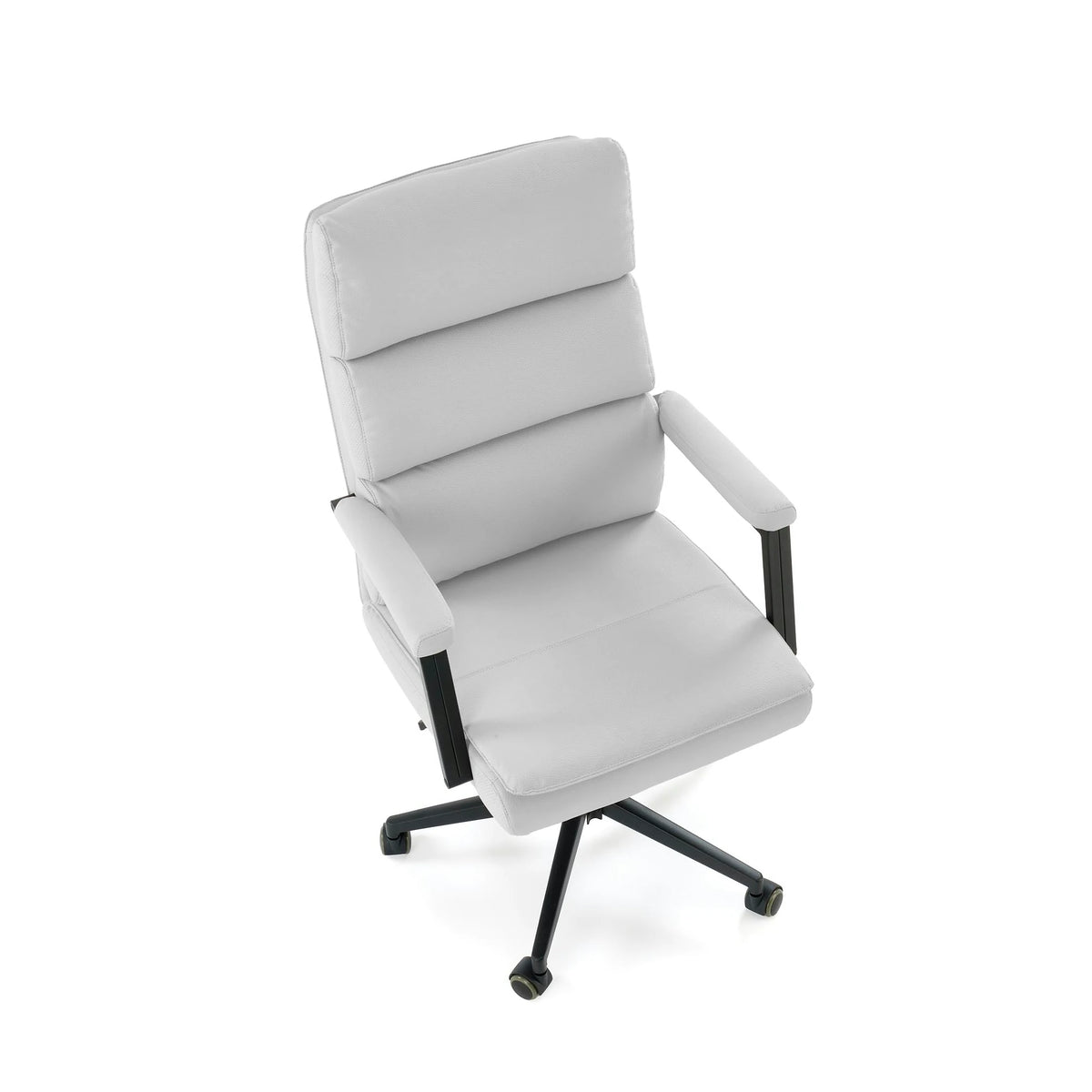 Scaun birou ADRIANO 2, gri deschis/negru, piele ecologica, 65x70x104/110 cm