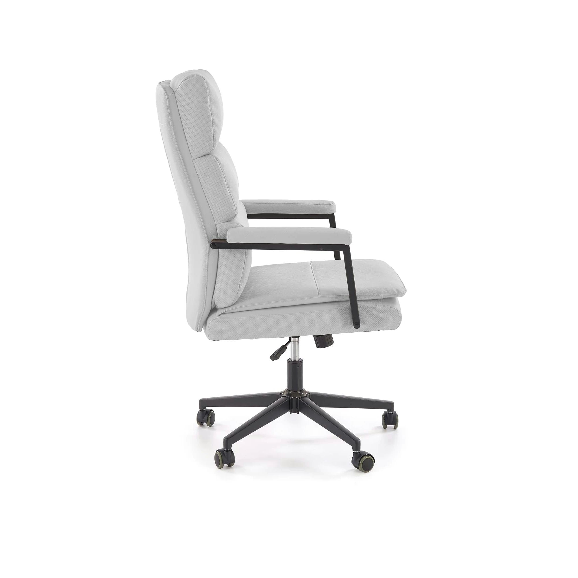 Scaun birou ADRIANO 2, gri deschis/negru, piele ecologica, 65x70x104/110 cm