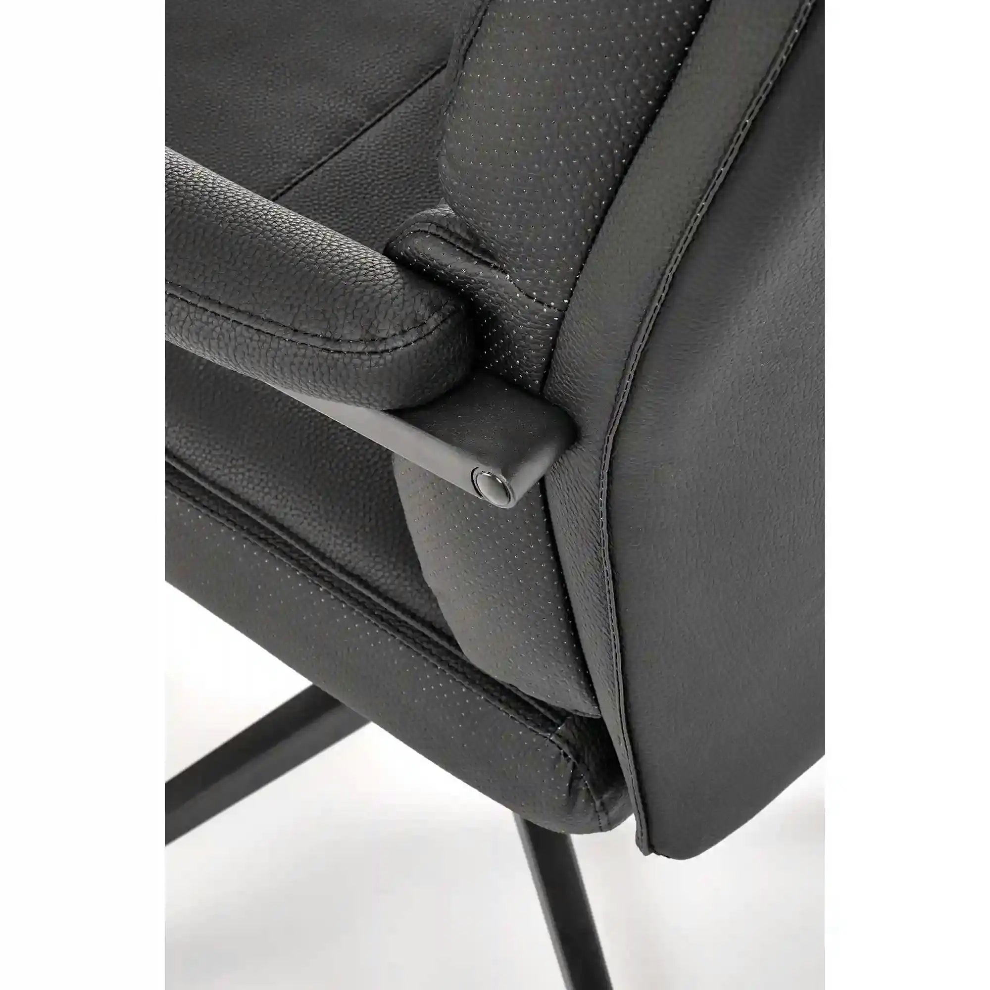 Scaun birou ADRIANO 2, negru, piele ecologica, 65x70x104-110 cm
