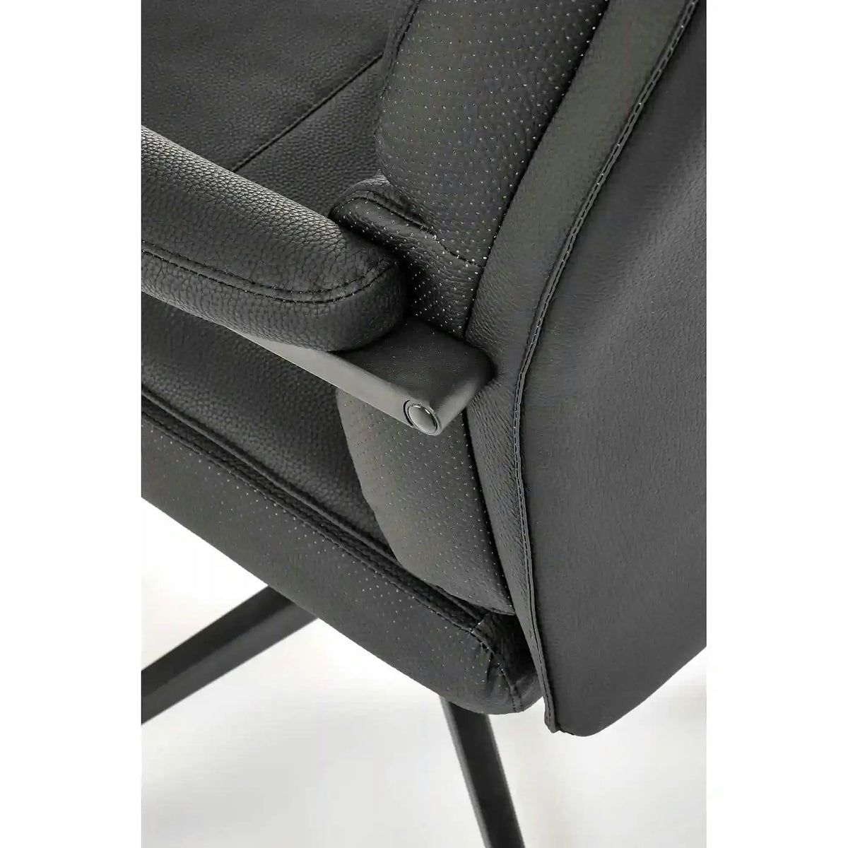 Scaun birou ADRIANO 2, negru, piele ecologica, 65x70x104-110 cm