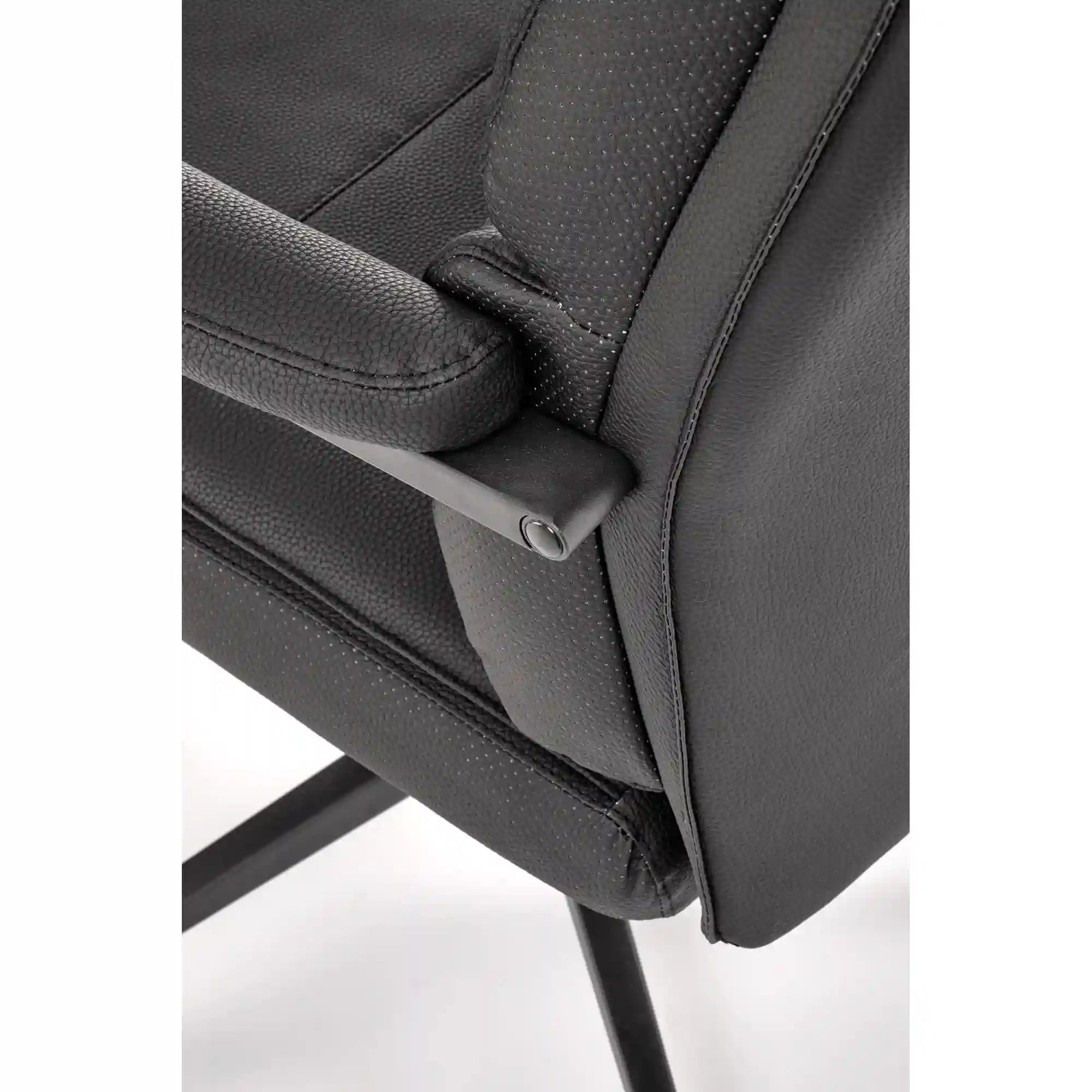 Scaun birou ADRIANO 2, negru, piele ecologica, 65x70x104-110 cm