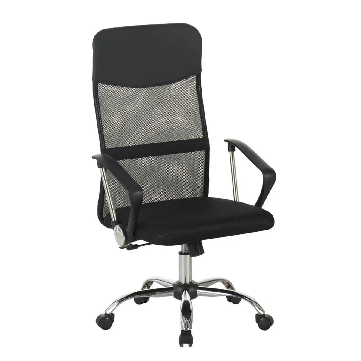 Scaun birou ALEX, negru, stofa/plasa, 60x61x107/117 cm