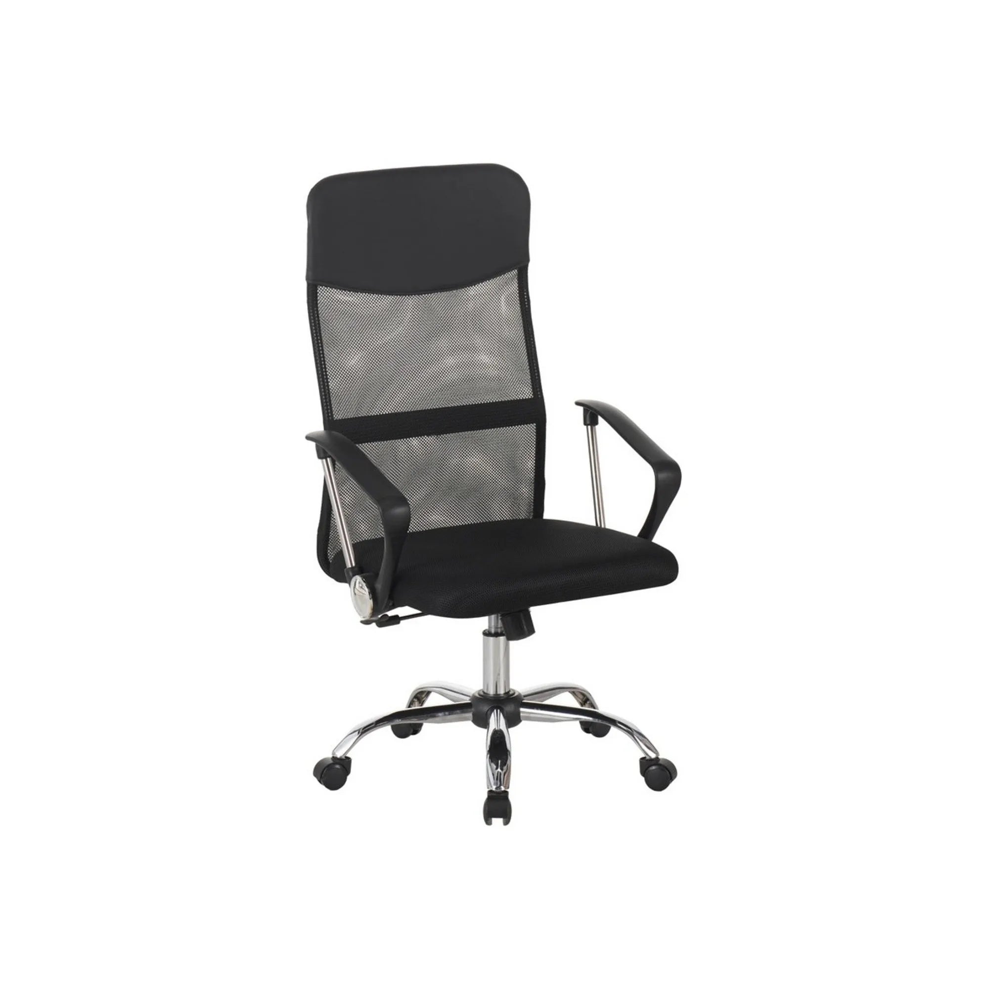 Scaun birou ALEX, negru, stofa/plasa, 60x61x107/117 cm