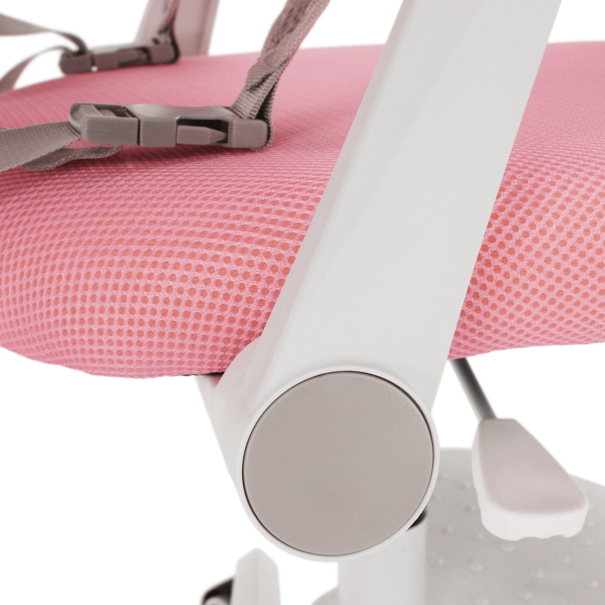 Scaun birou ANAIS, roz/alb, plastic/plasa, 58x55x83/102 cm
