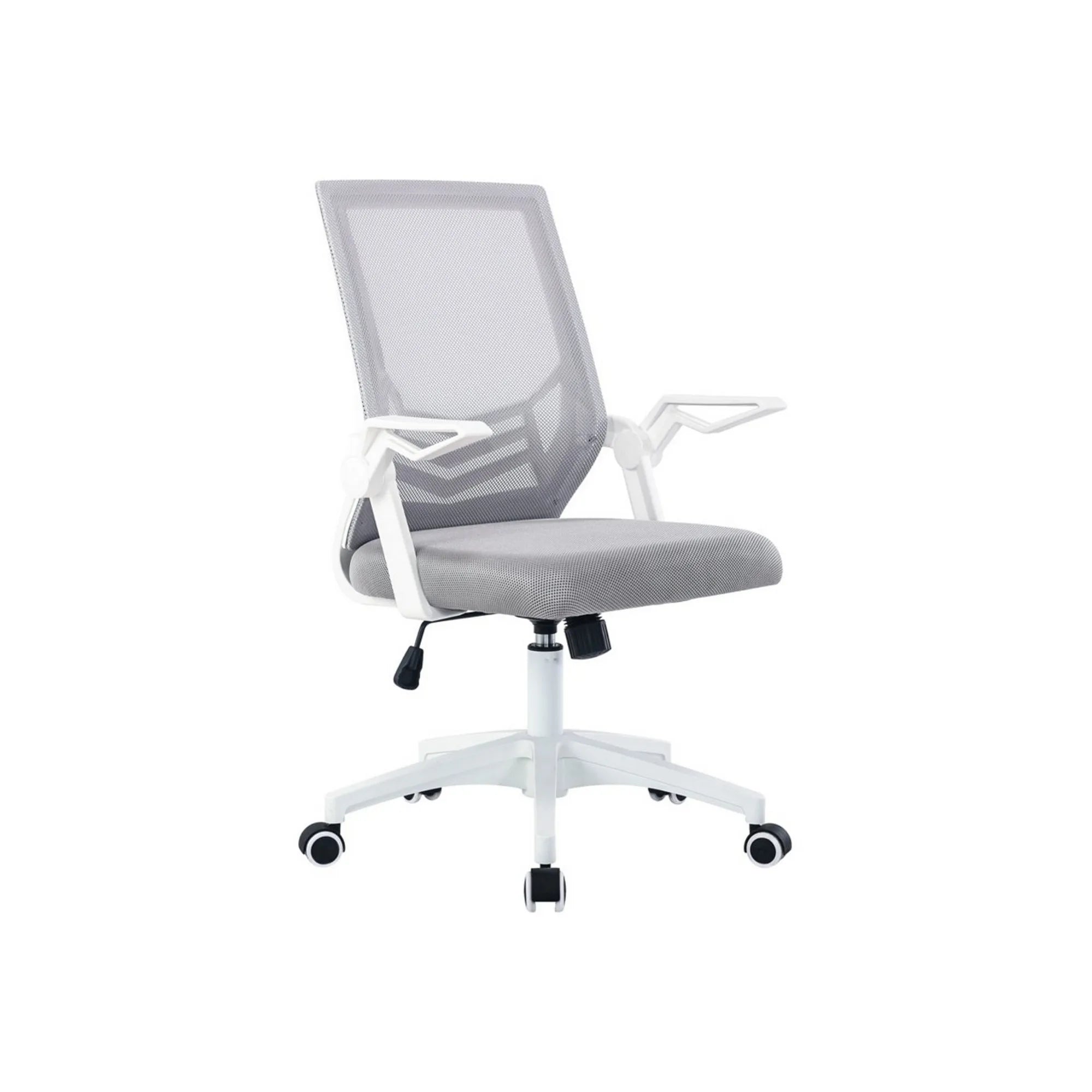 Scaun birou ARNE, gri/alb, plasa/metal, 61x56x92/102 cm