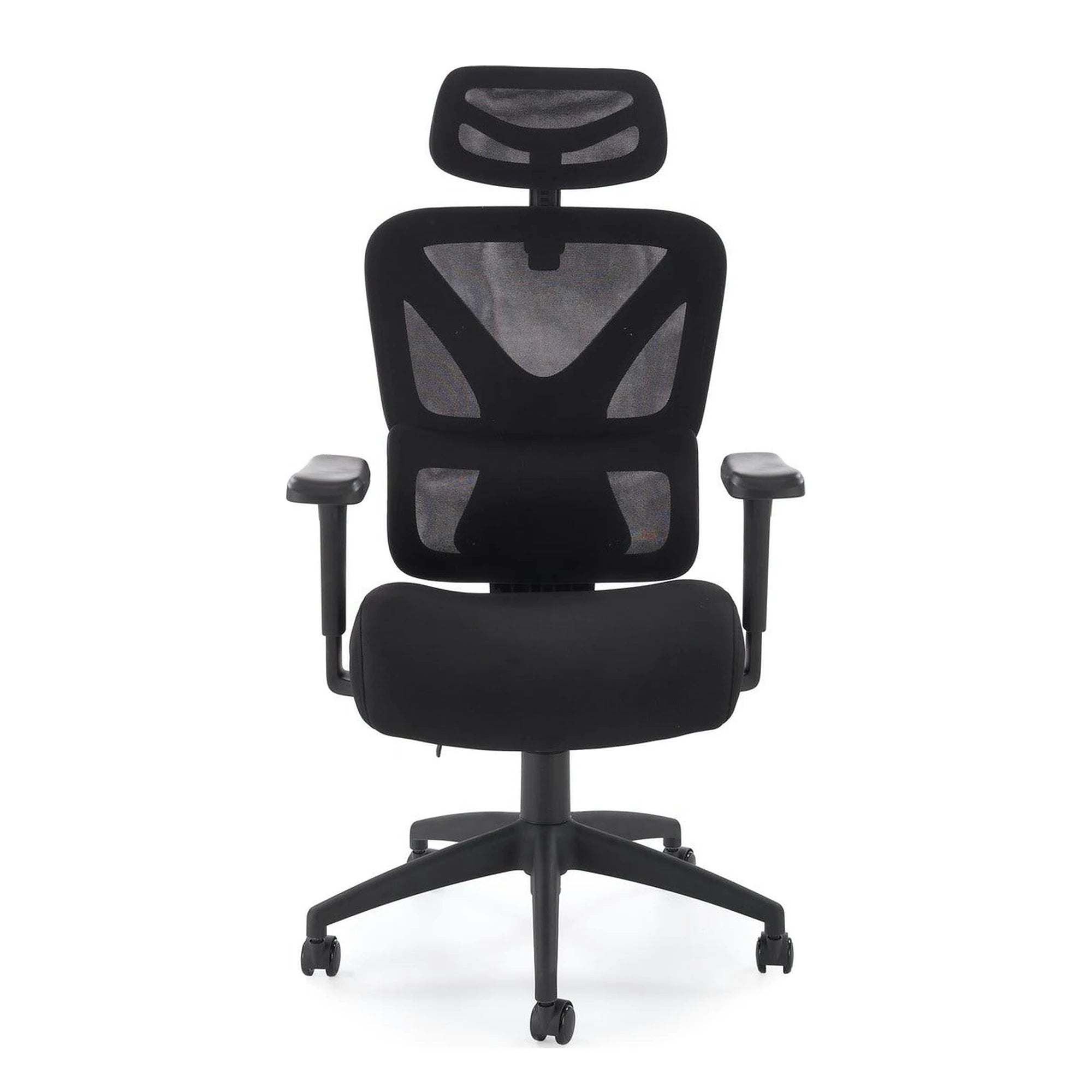 Scaun birou ASTRAL, negru, stofa clasica/plasa, 66x71x123-130 cm