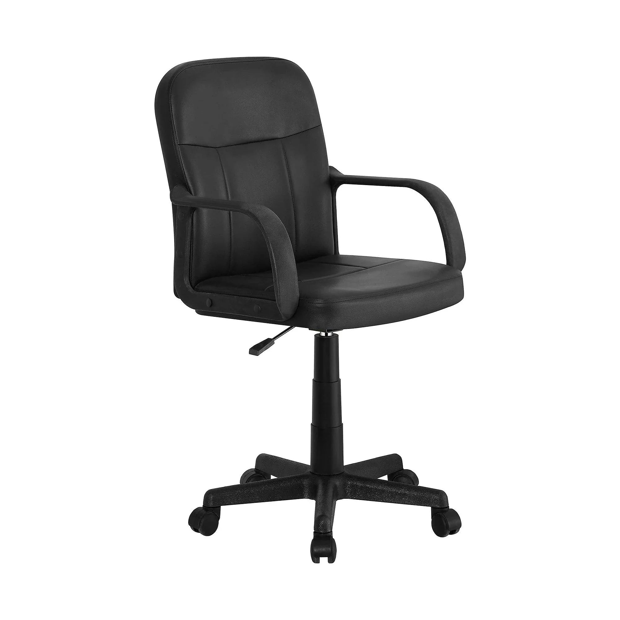 Scaun birou AYLA NEW, negru, piele ecologica/plastic, 55x59.5x89/101 cm