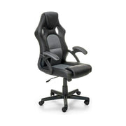 Scaun birou BERKEL, negru/gri, piele ecologica, 62x63x108-117 cm