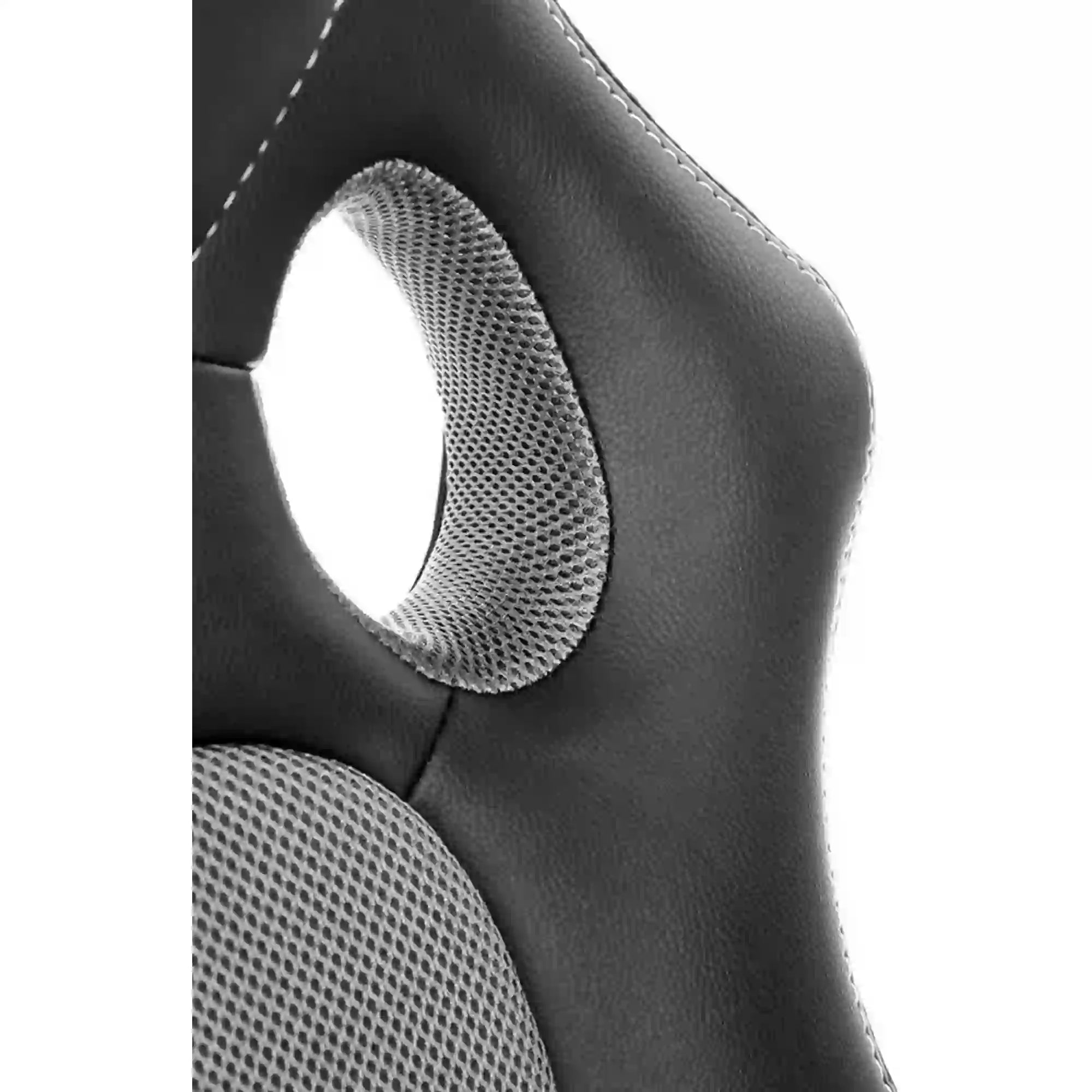 Scaun birou BERKEL, negru/gri, piele ecologica, 62x63x108-117 cm