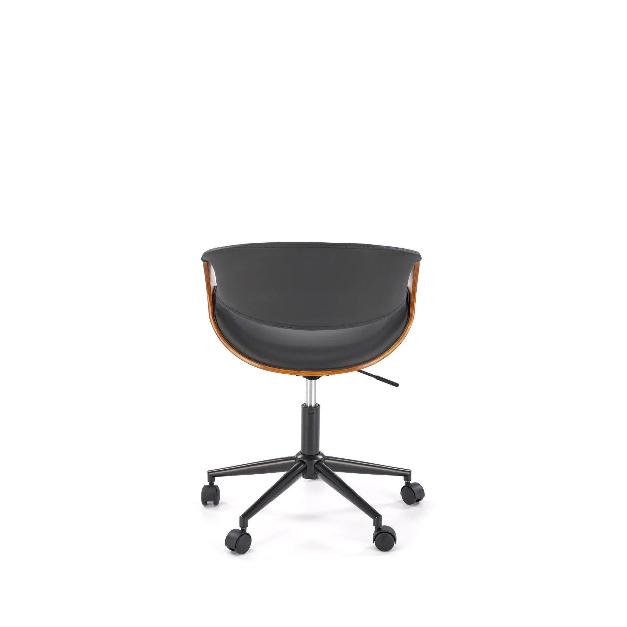 Scaun birou BILBO, nuc/negru, placaj/piele ecologica/metal, 55x55x72/82 cm