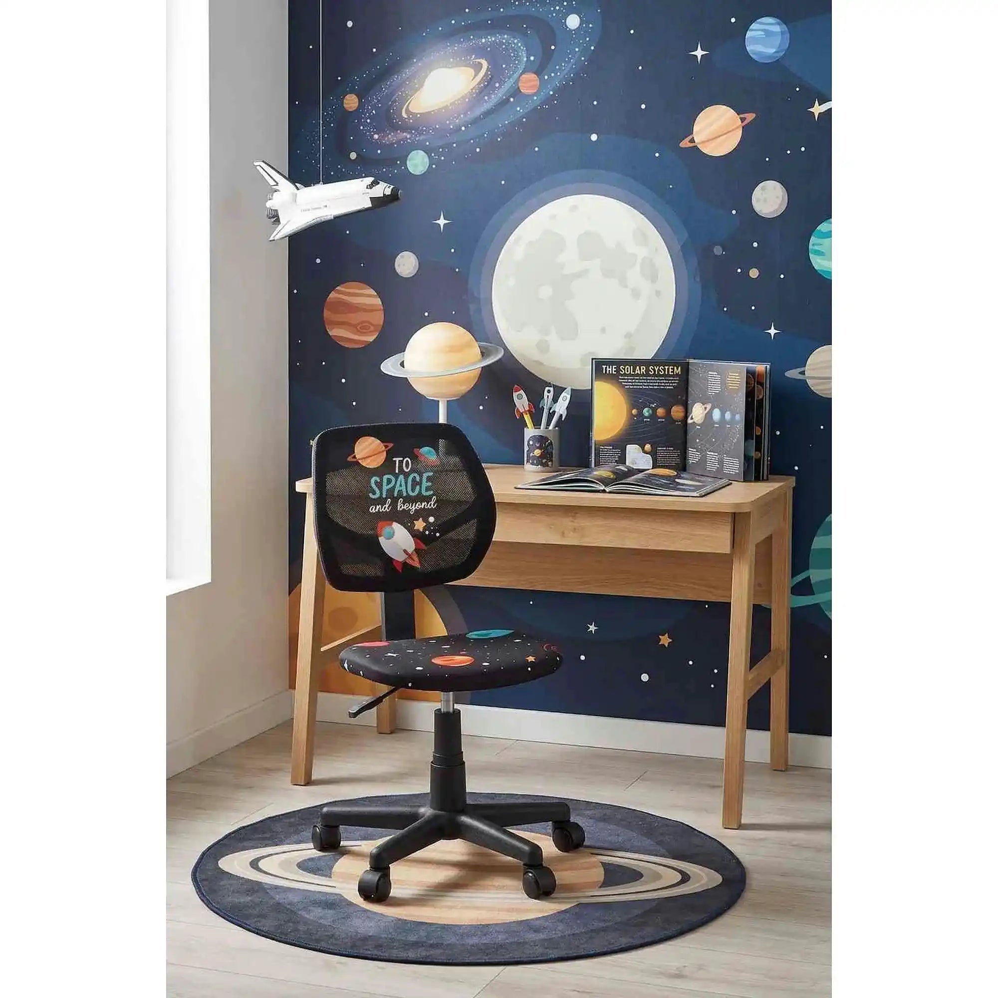 Scaun birou BINGO, negru, stofa clasica/polipropilena, 39x48x79-90 cm