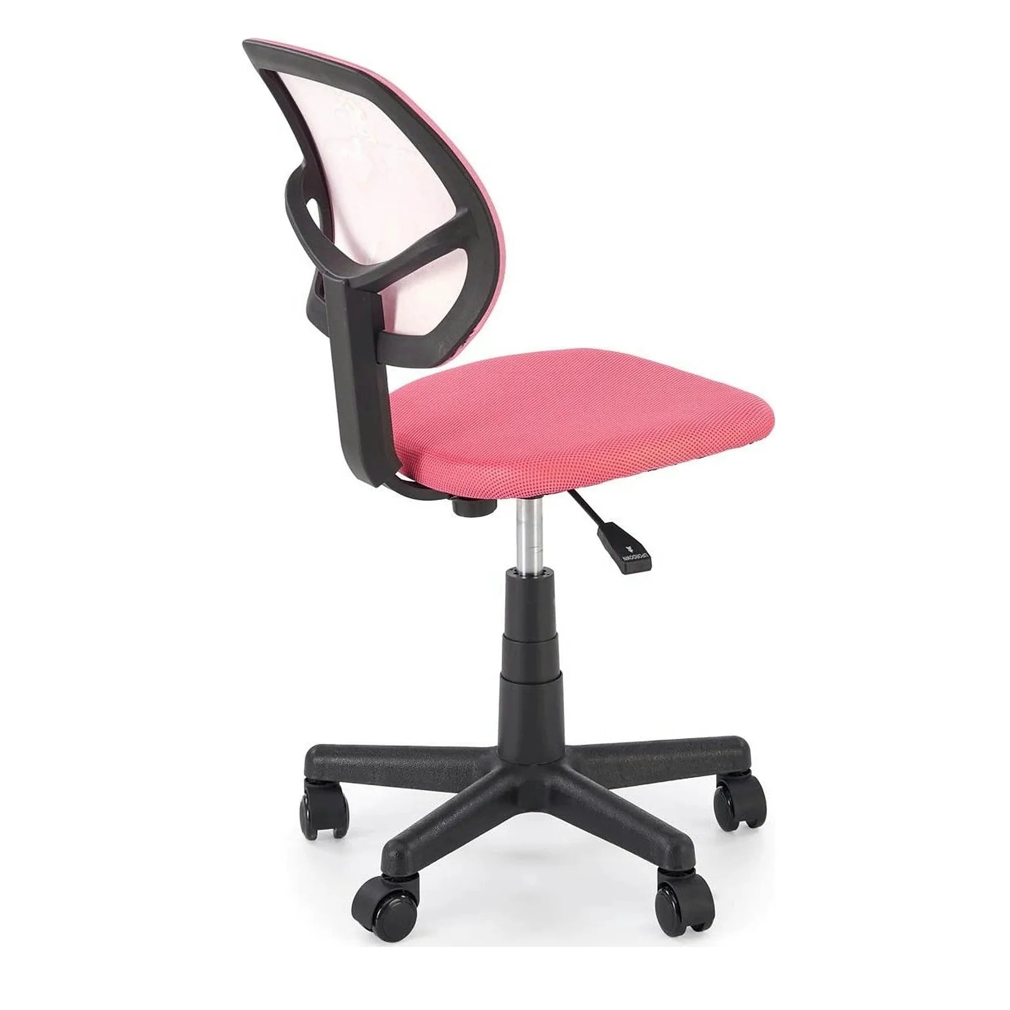 Scaun birou BINGO, roz/negru, stofa clasica/polipropilena, 39x48x79/90 cm