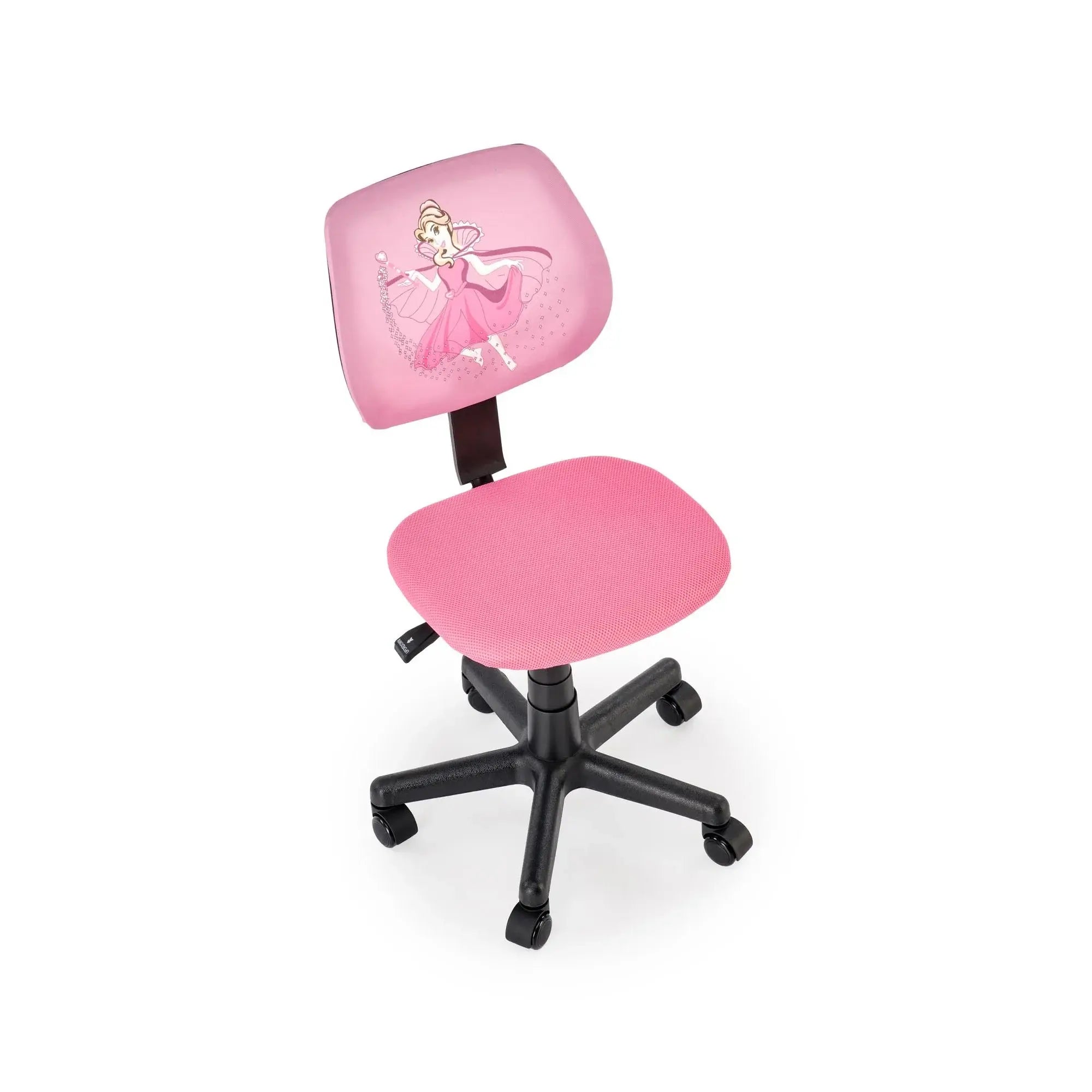 Scaun birou BINGO, roz/negru, stofa clasica/polipropilena, 39x48x79/90 cm