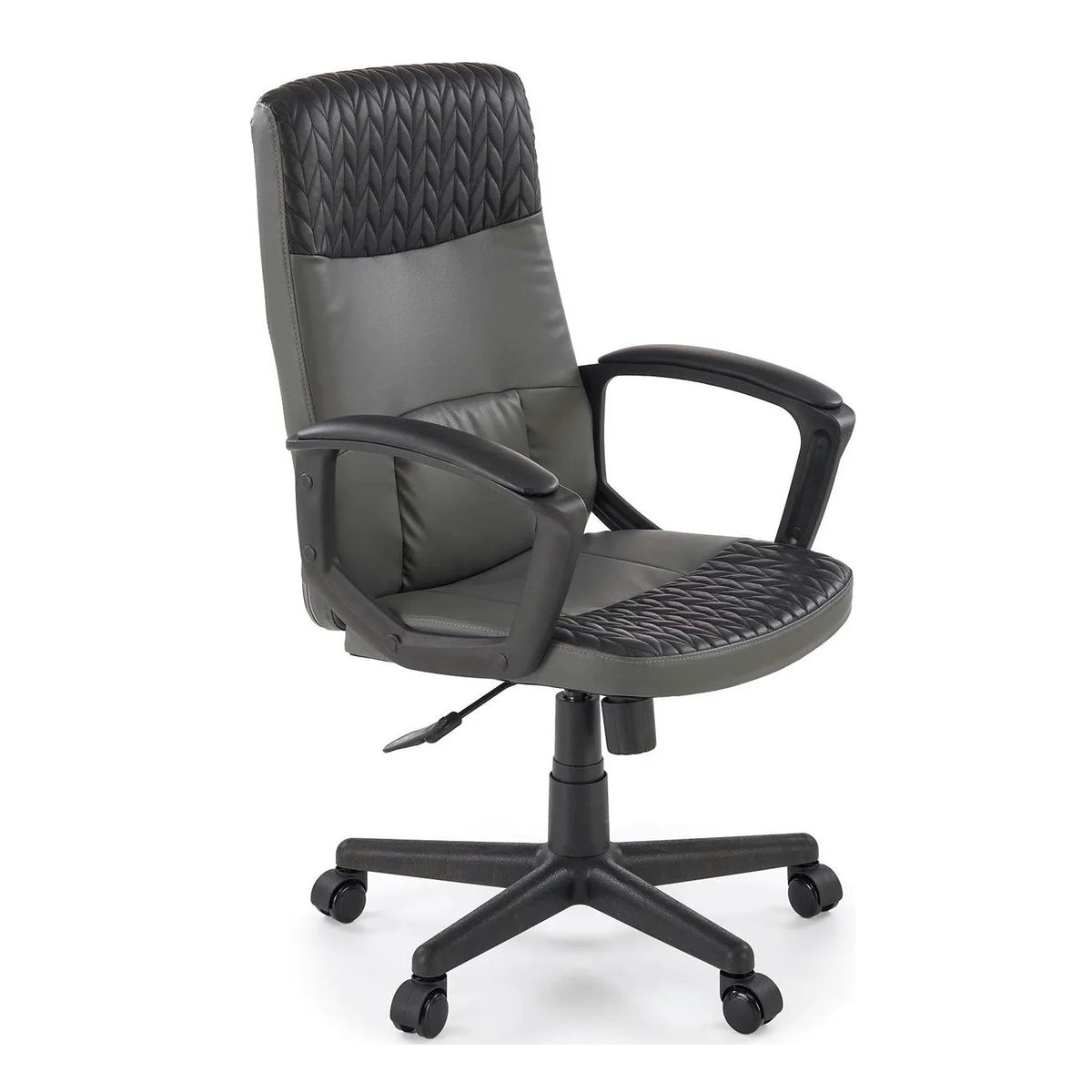 Scaun birou BJORN, negru, piele ecologica, 58x57x100/112 cm