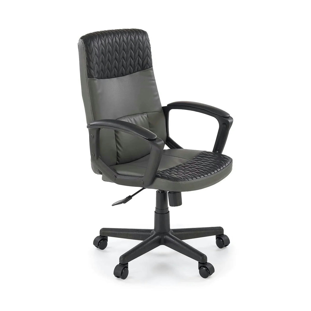 Scaun birou BJORN, negru, piele ecologica, 58x57x100/112 cm