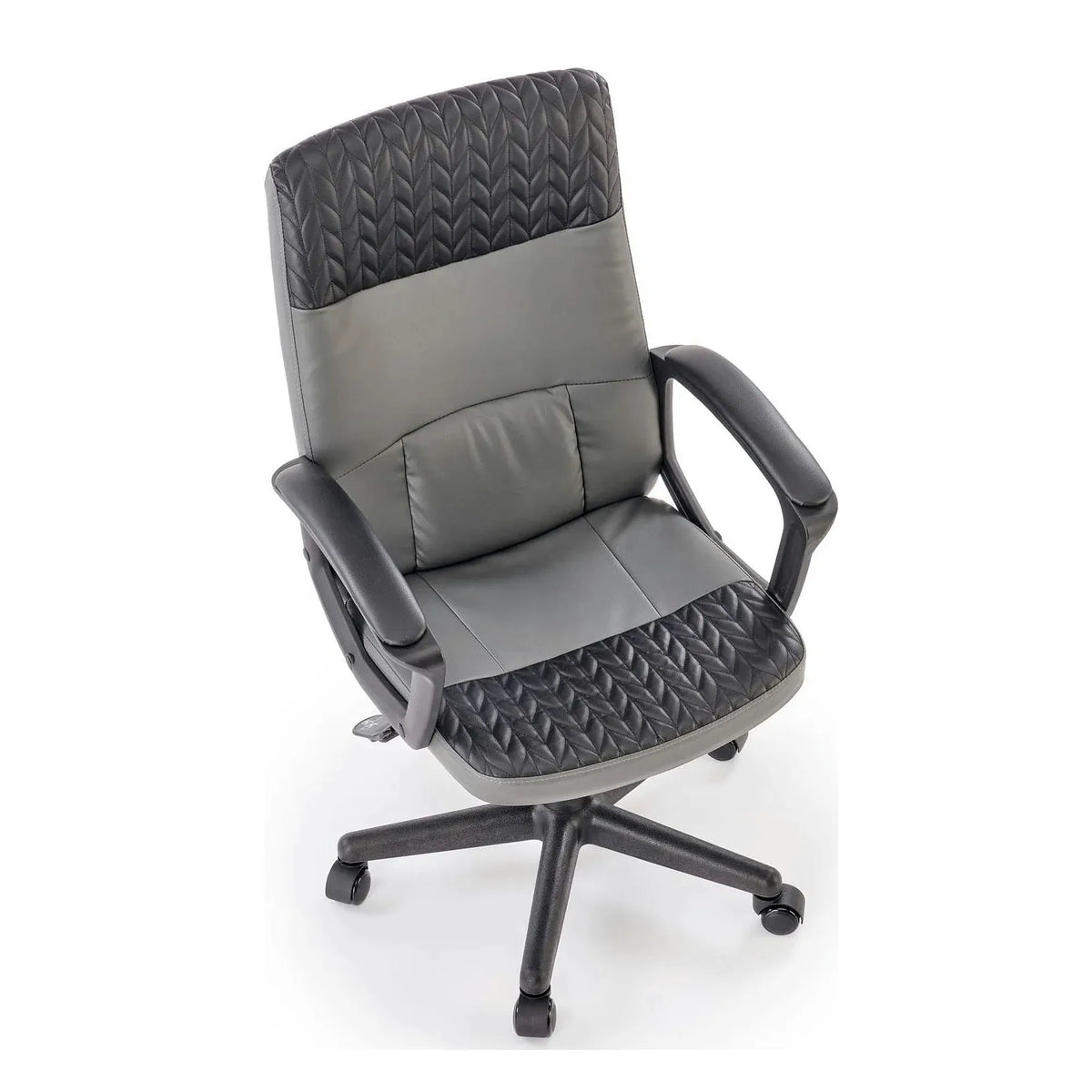 Scaun birou BJORN, negru, piele ecologica, 58x57x100/112 cm